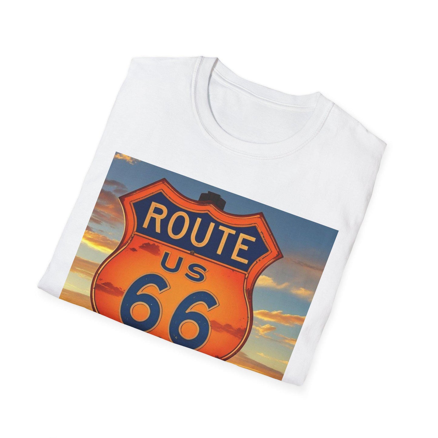 Country Route 66 Unisex Softstyle T-Shirt, Vintage Road Trip Tee, Roadtrippers Gift, Retro Travel Shirt, Americana Highway Top