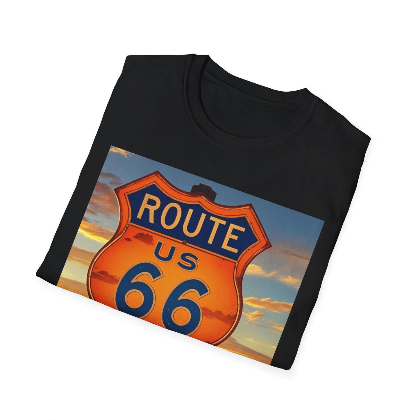 Country Route 66 Unisex Softstyle T-Shirt, Vintage Road Trip Tee, Roadtrippers Gift, Retro Travel Shirt, Americana Highway Top