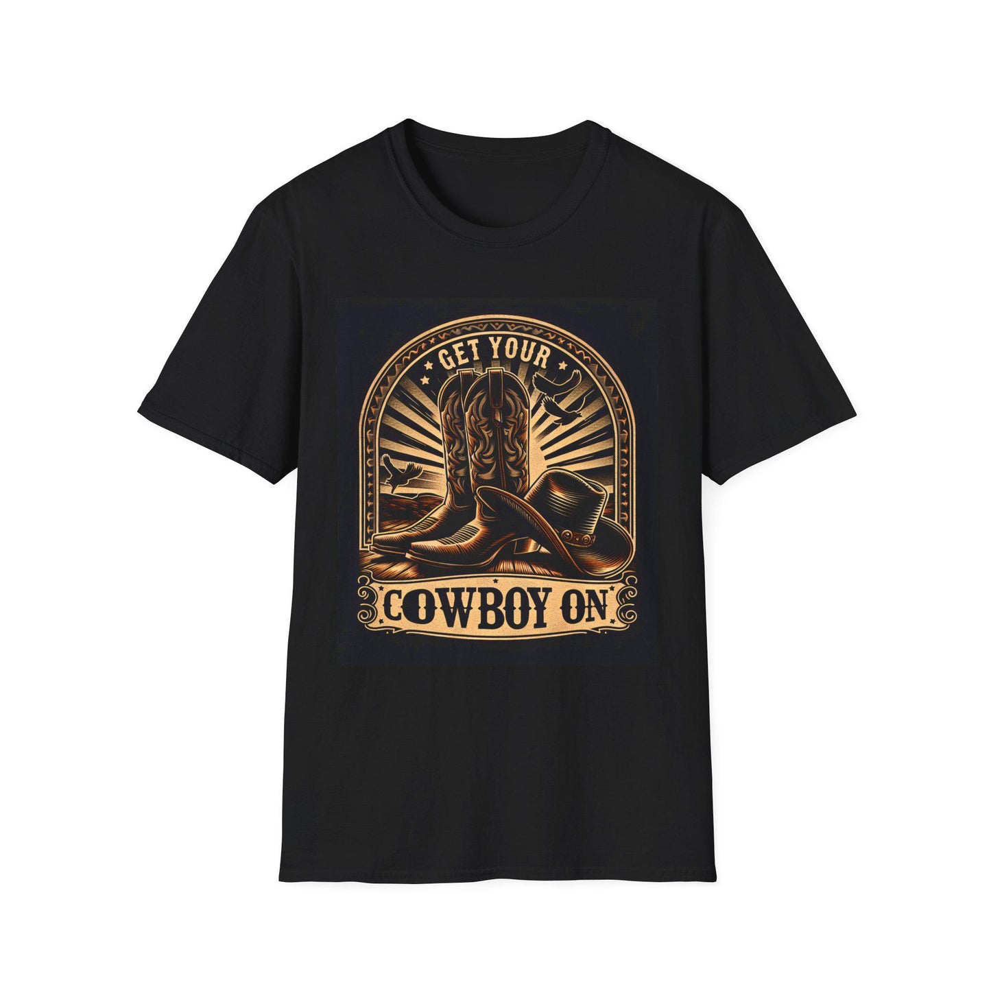 Get Your Cowboy On T-Shirt, Country Western Tee, Unisex Graphic Tee, Rodeo Shirt, Gift for Cowgirls & Cowboys
