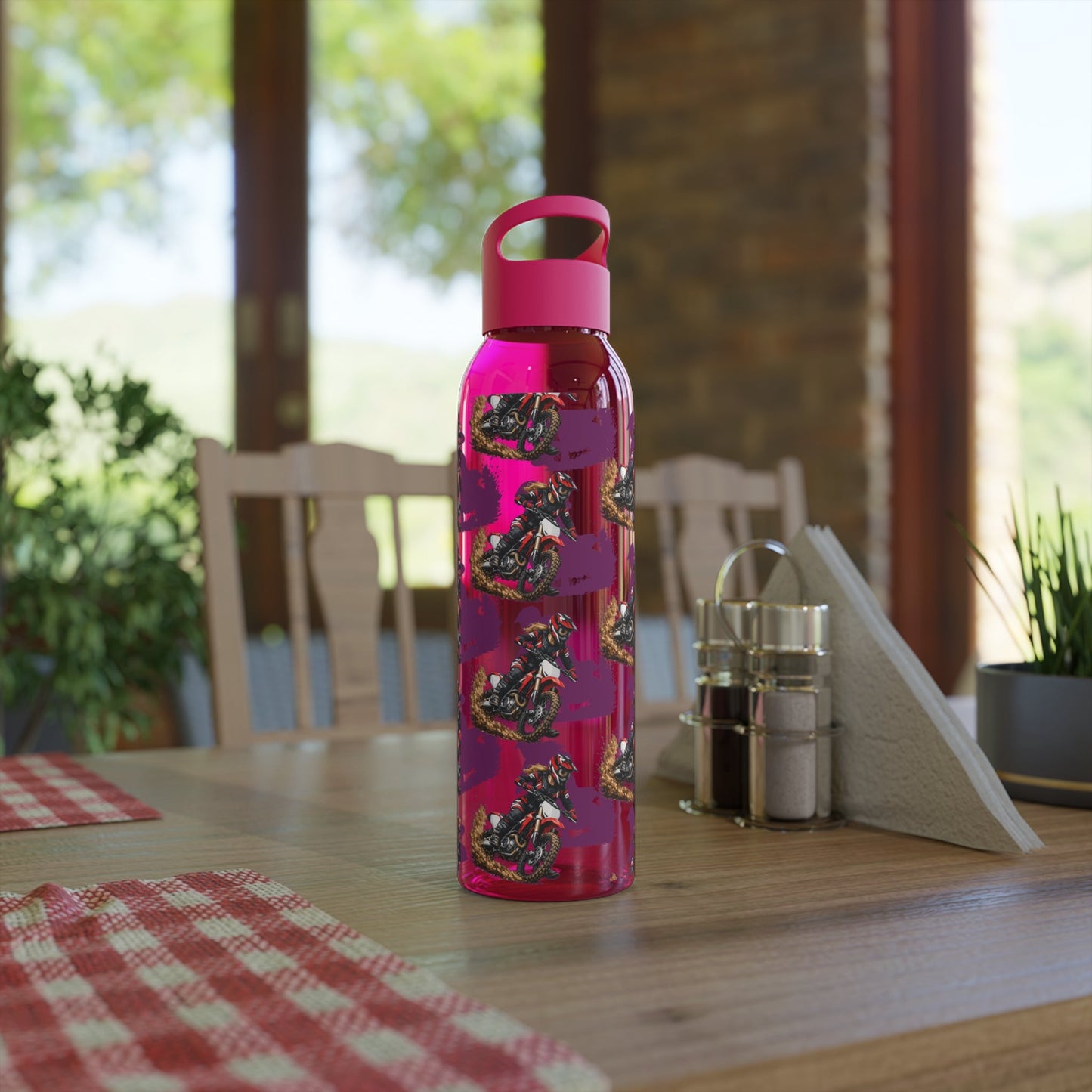 Moto Water Bottle Female Motocross Rider Pattern Water Bottle - SJM Print Store