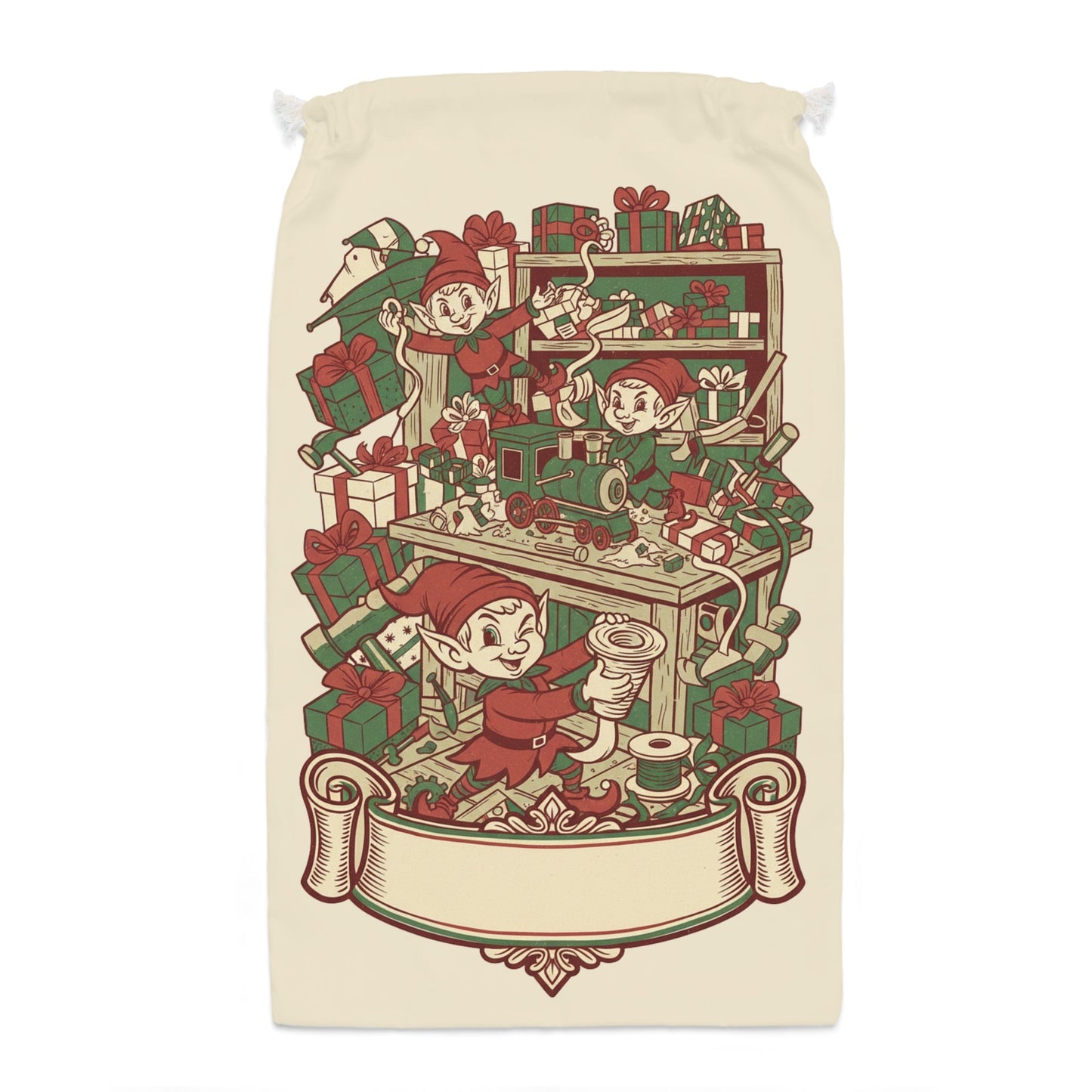 Personalised Christmas Elf Gift Sack — Custom Santa Sack for Kids - SJM Print Store