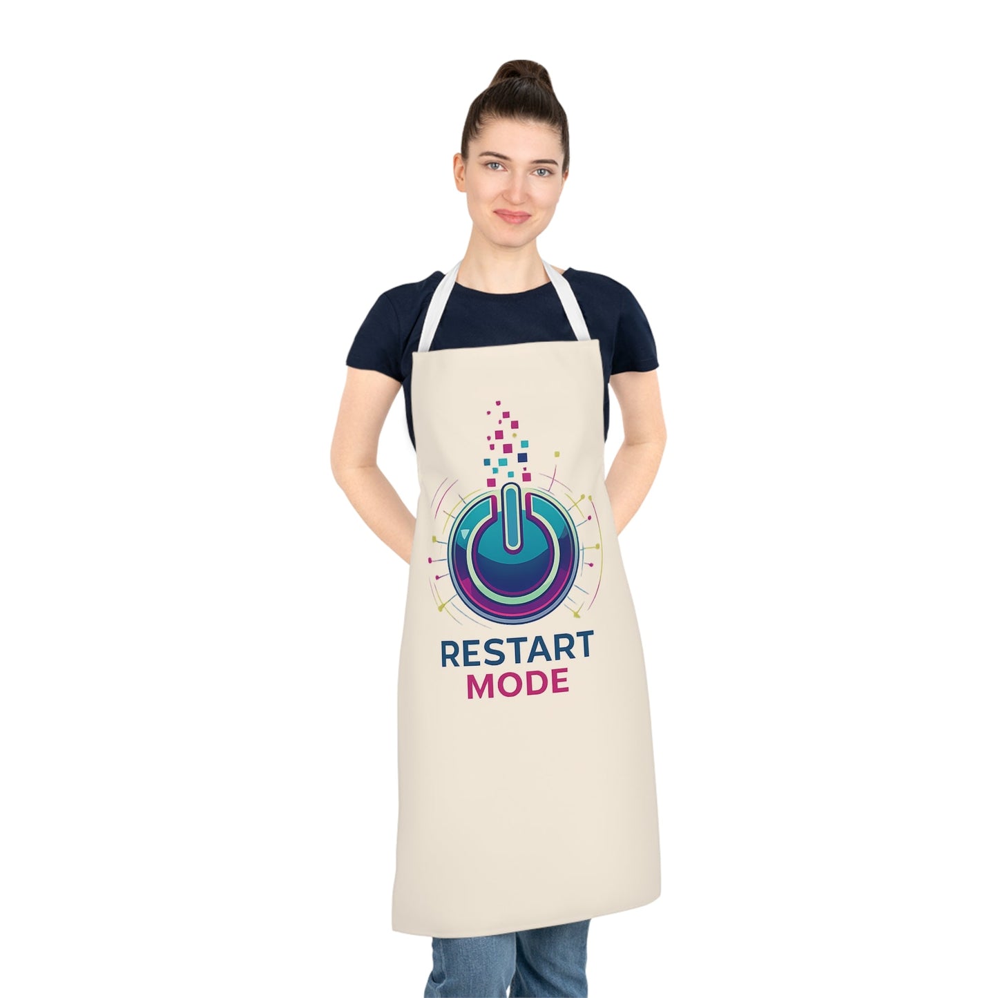 Restart Mode Apron | Baking Apron | Cooking Apron | Funny Kitchen Apron | Gift for Bakers | Unisex Kitchen Apron - SJM Print Store