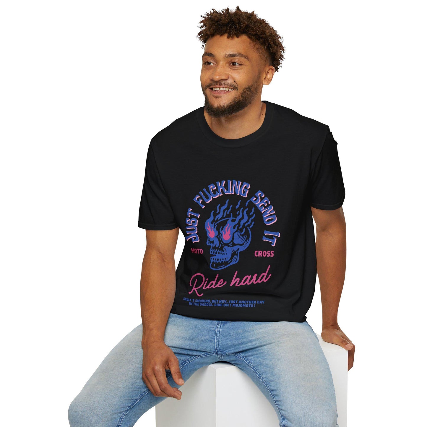 Ride Hard Motocross Graphic Unisex Softstyle T-Shirt - SJM Print Store