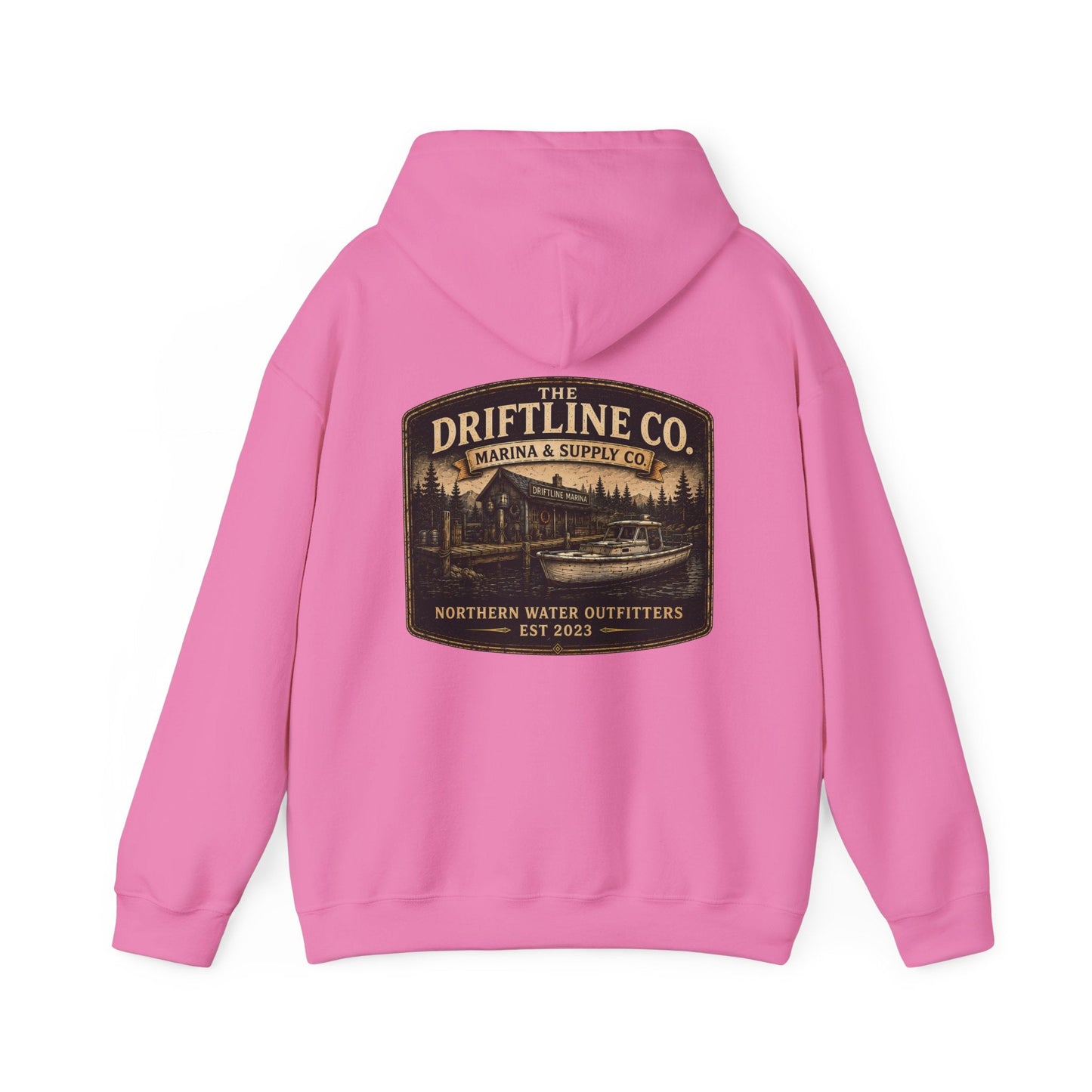 The Driftline Company Marina & Supply Co. Northern Water Outfitters Premium Hoodie | Fishing & Boating Hoodie - SJM Print Store