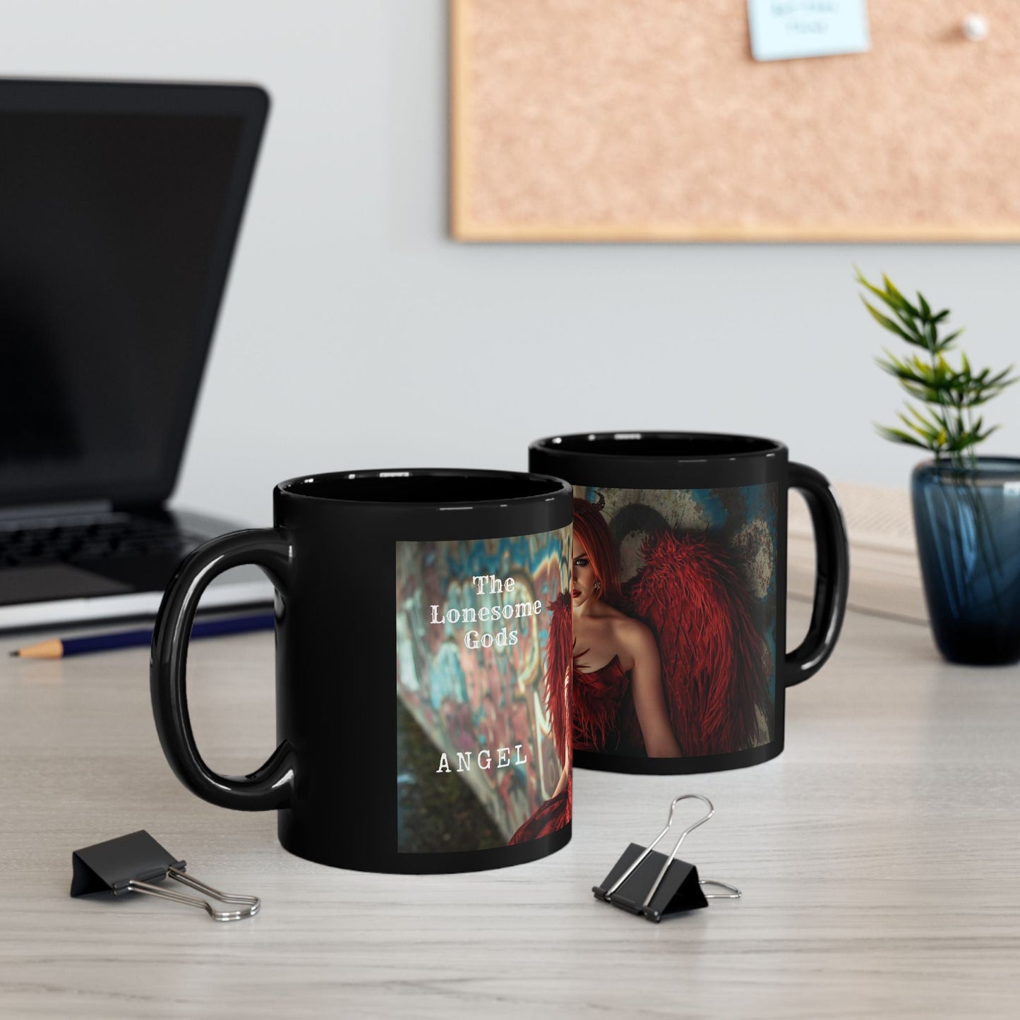 The Lonesome Gods Angel Black Mug - SJM Print Store