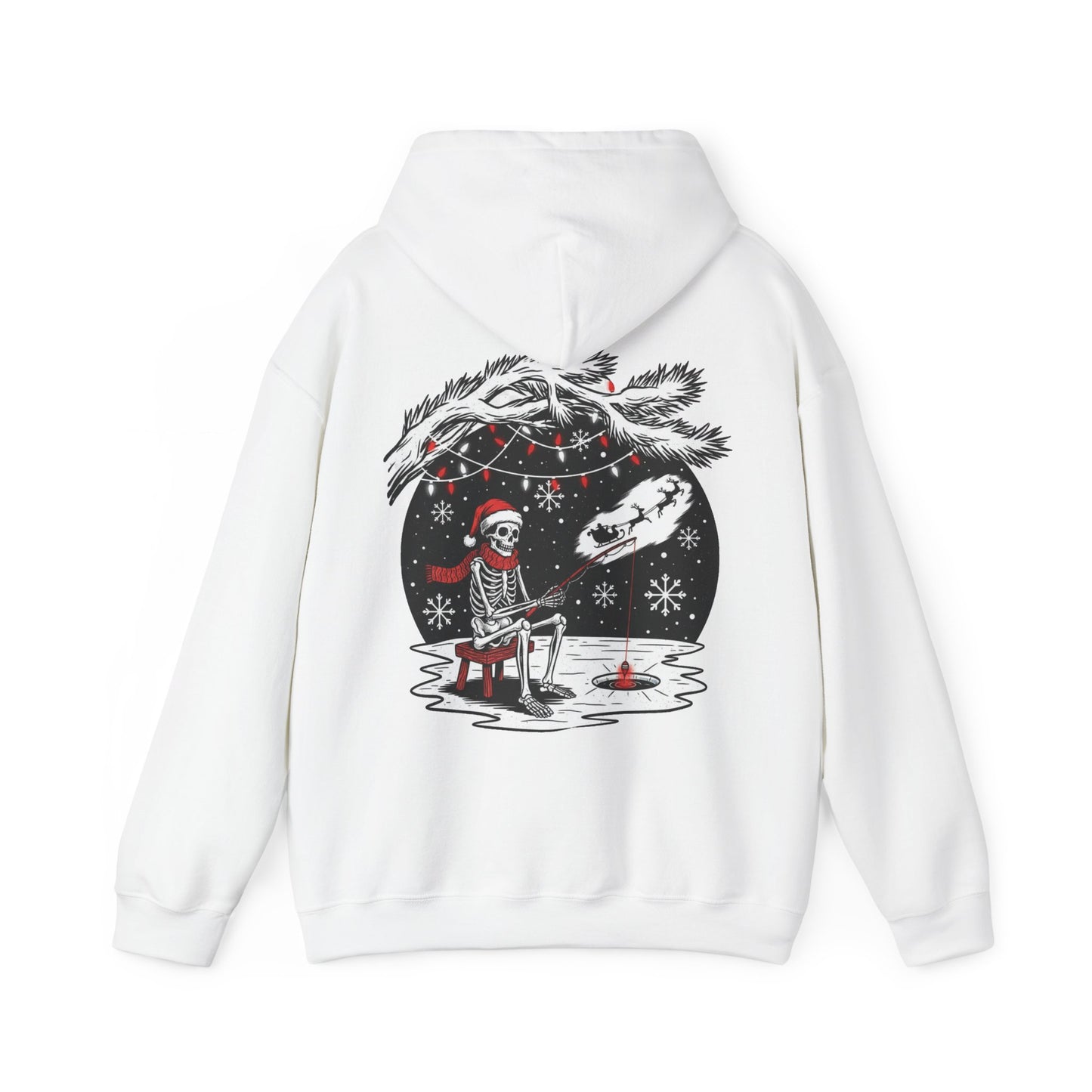 Merry Fishing Christmas Hoodie – Skeleton Fisherman Festive Hoodie