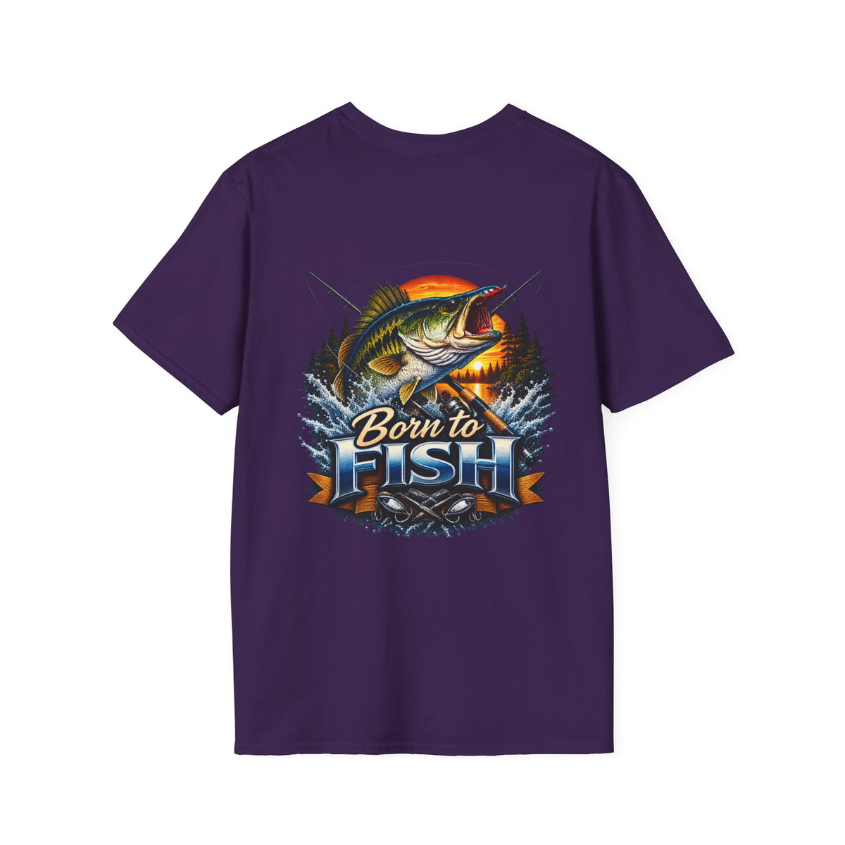 Born to Fish Back Print T-Shirt – Angler Fishing Graphic Tee