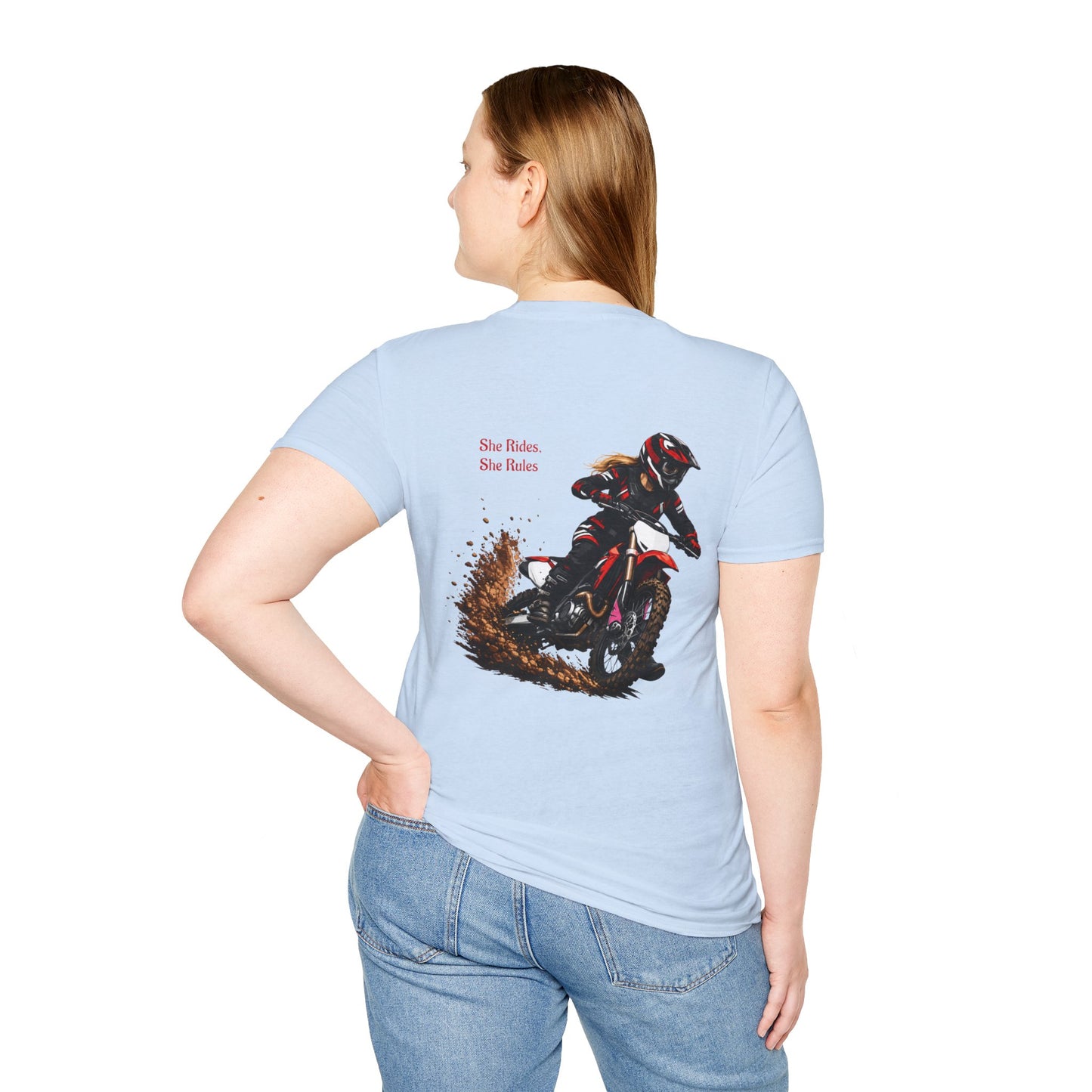 She Rides, She Rules Dirt Bike T-Shirt