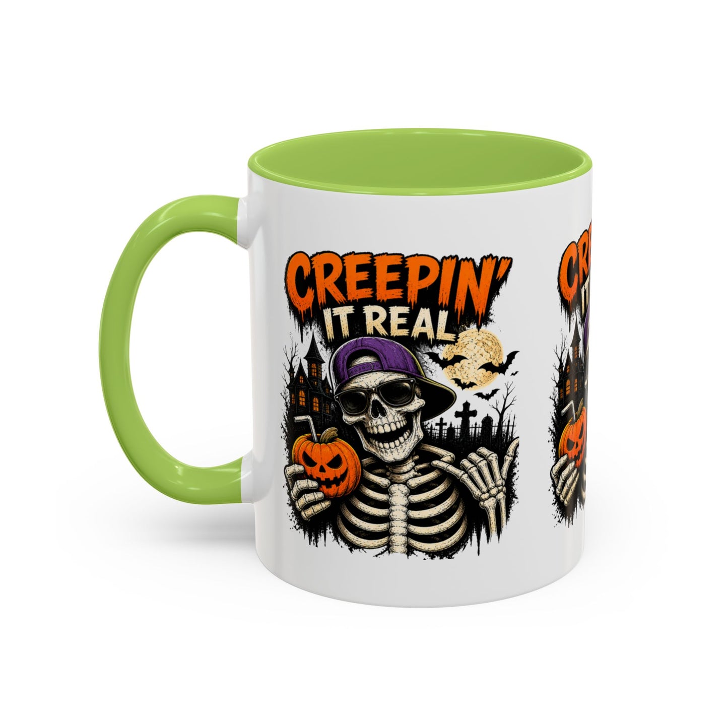 Creepin’ It Real Halloween Accent Mug – Skeleton Coffee Mug