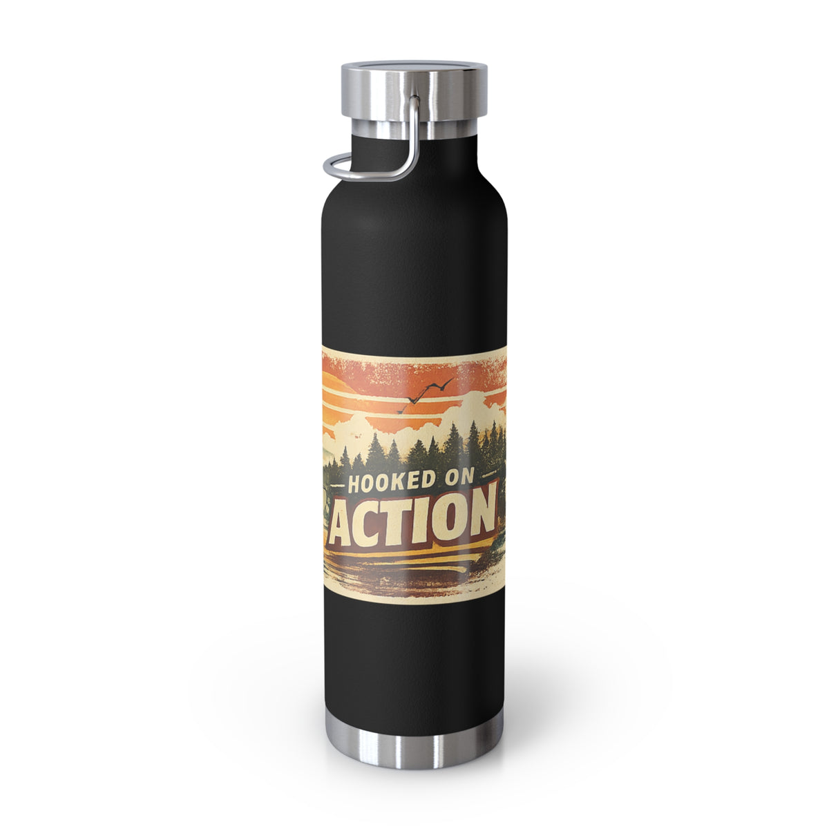 Hooked on Action Insulated Flask – Retro Fishing Flask