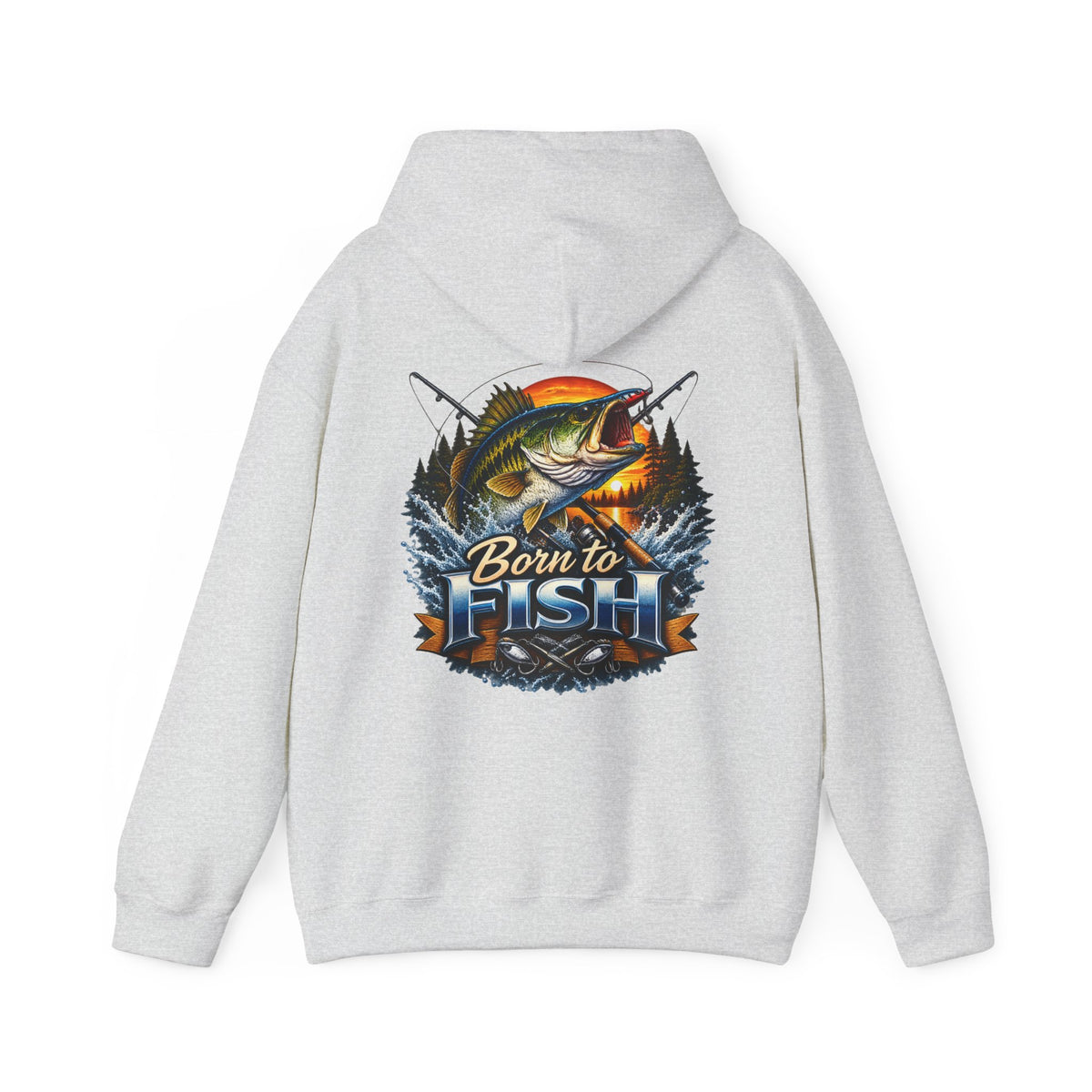 Born to Fish Back Print Hoodie – Fishing Graphic Hoodie