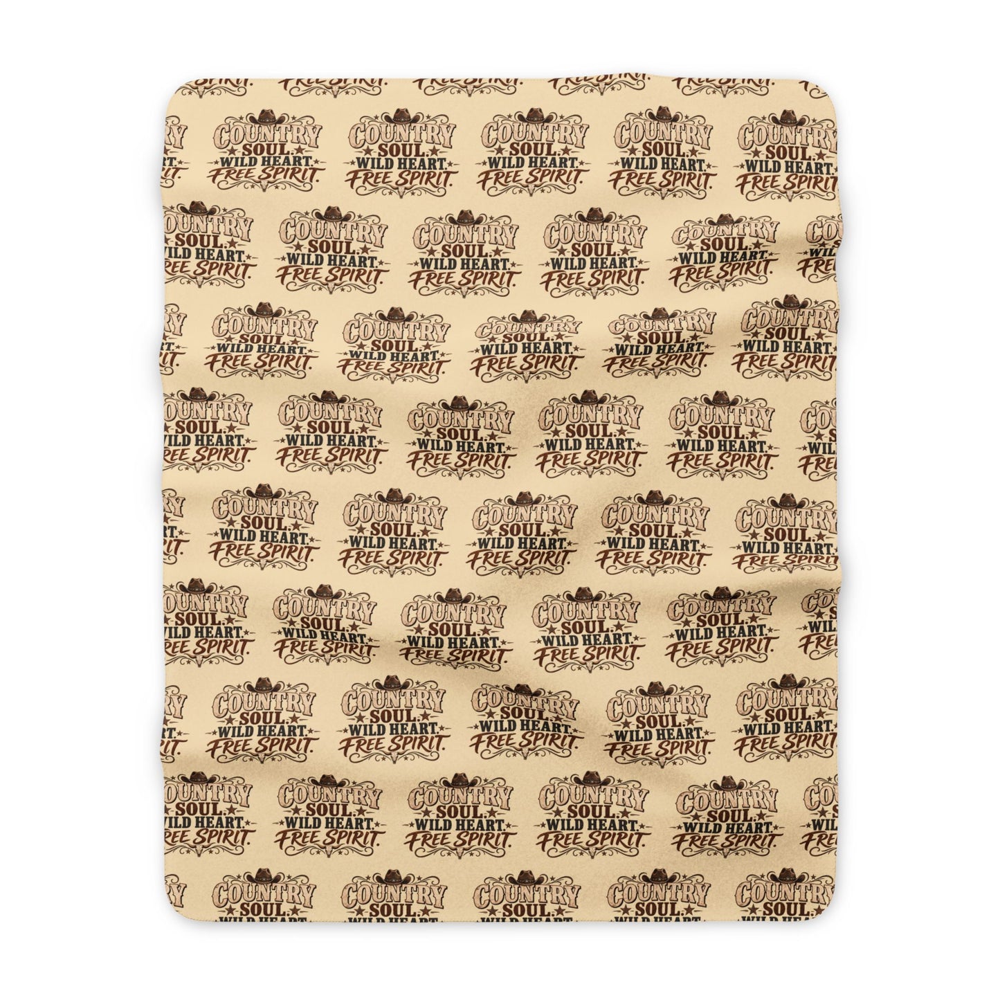 Country Soul Wild Heart Free Spirit Sherpa Fleece Blanket   Western Country Throw