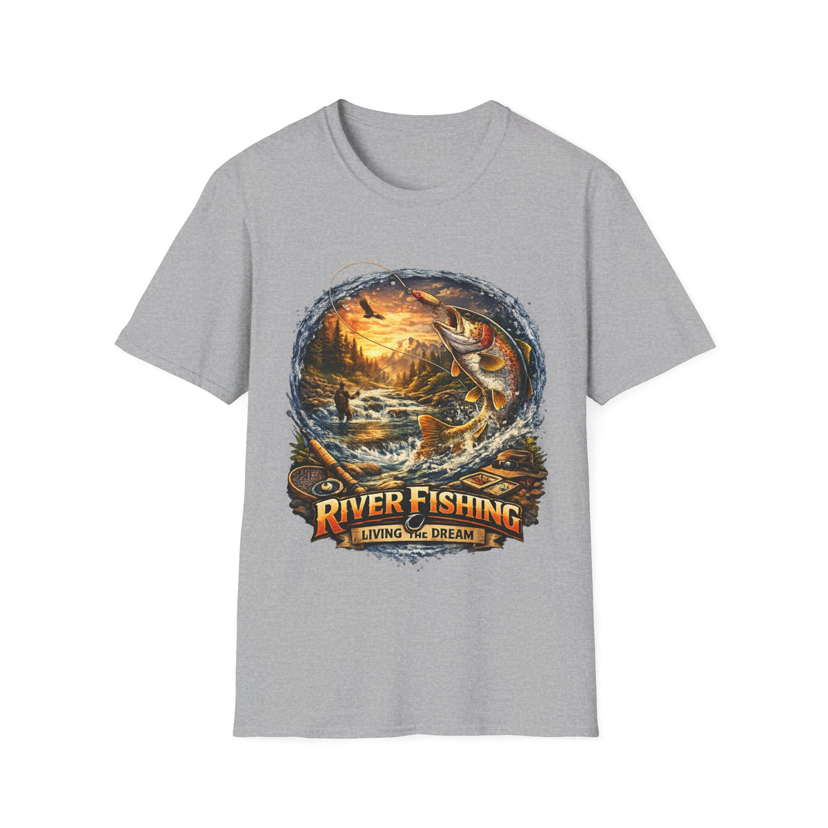 River Fishing Living the Dream T-Shirt – Angler Fishing Tee