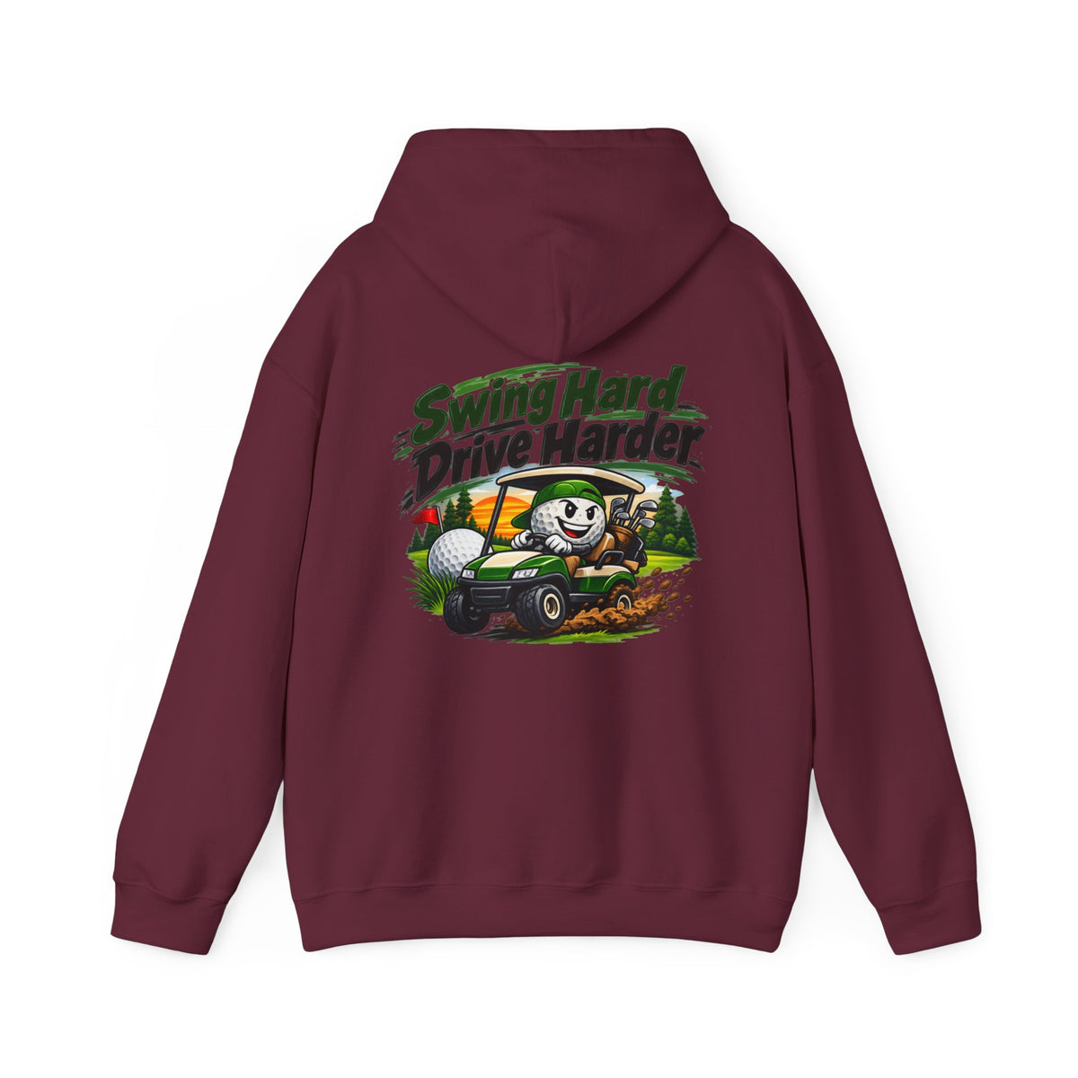 Sweat à capuche de golf amusant Petit imprimé avant Motif de golf