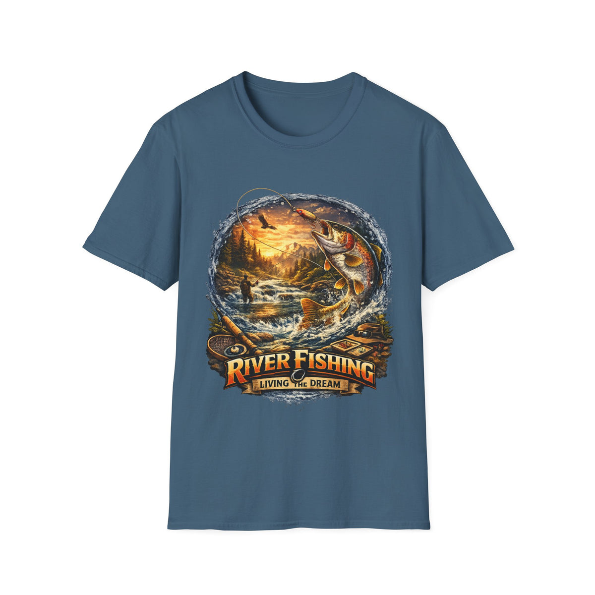 River Fishing Living the Dream T-Shirt – Angler Fishing Tee