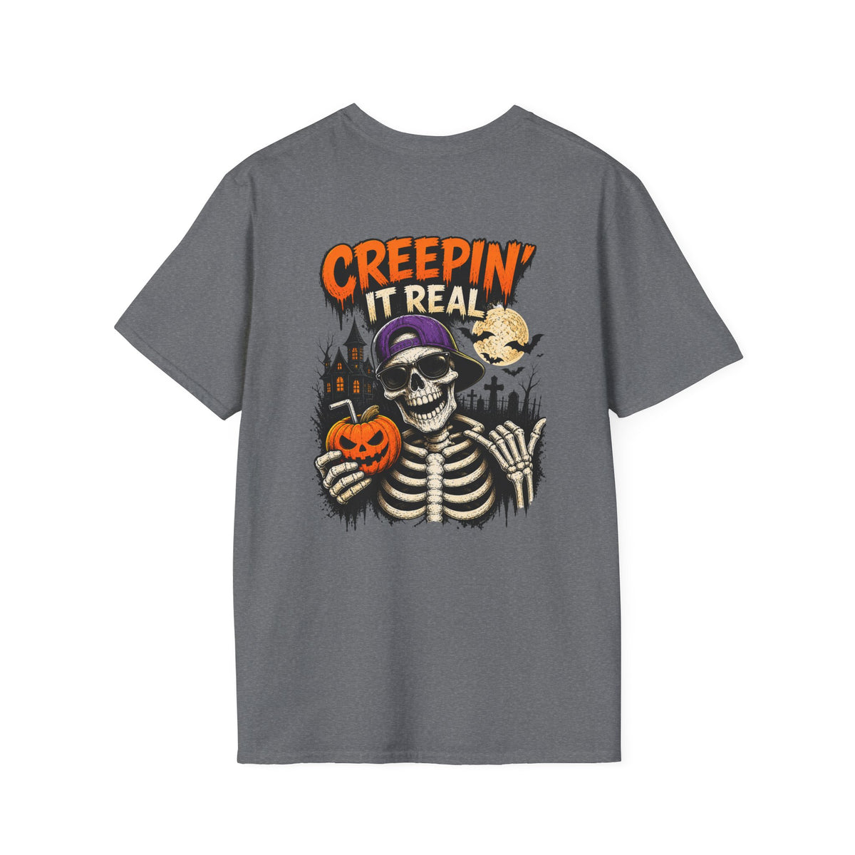 Creepin’ It Real Halloween T-Shirt – Skeleton Graphic Tee