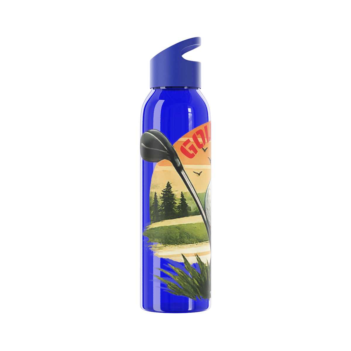 Gourde Golf Pro — Design rétro « Sunset » avec balle et tee de golf
