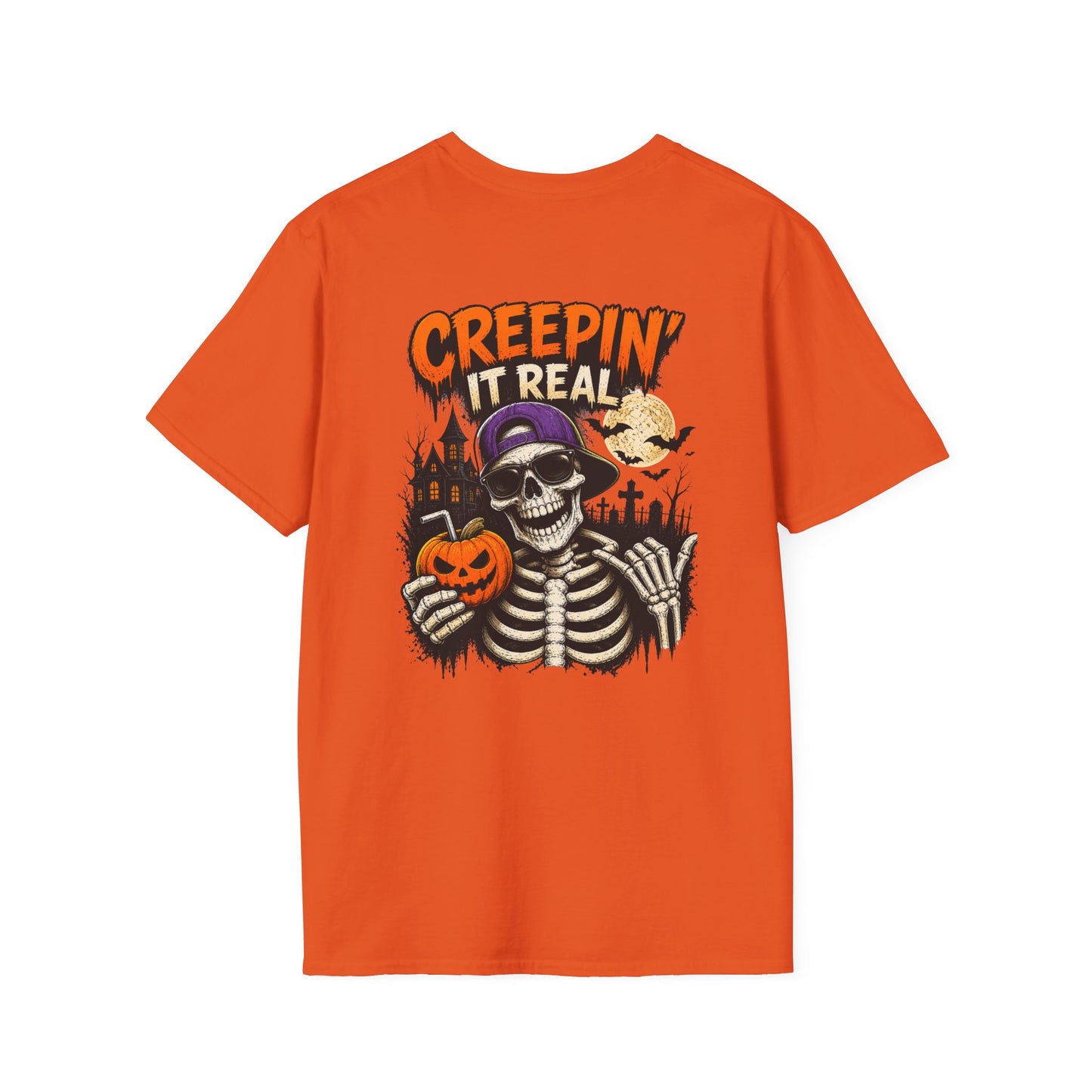 Creepin’ It Real Halloween T-Shirt – Skeleton Graphic Tee