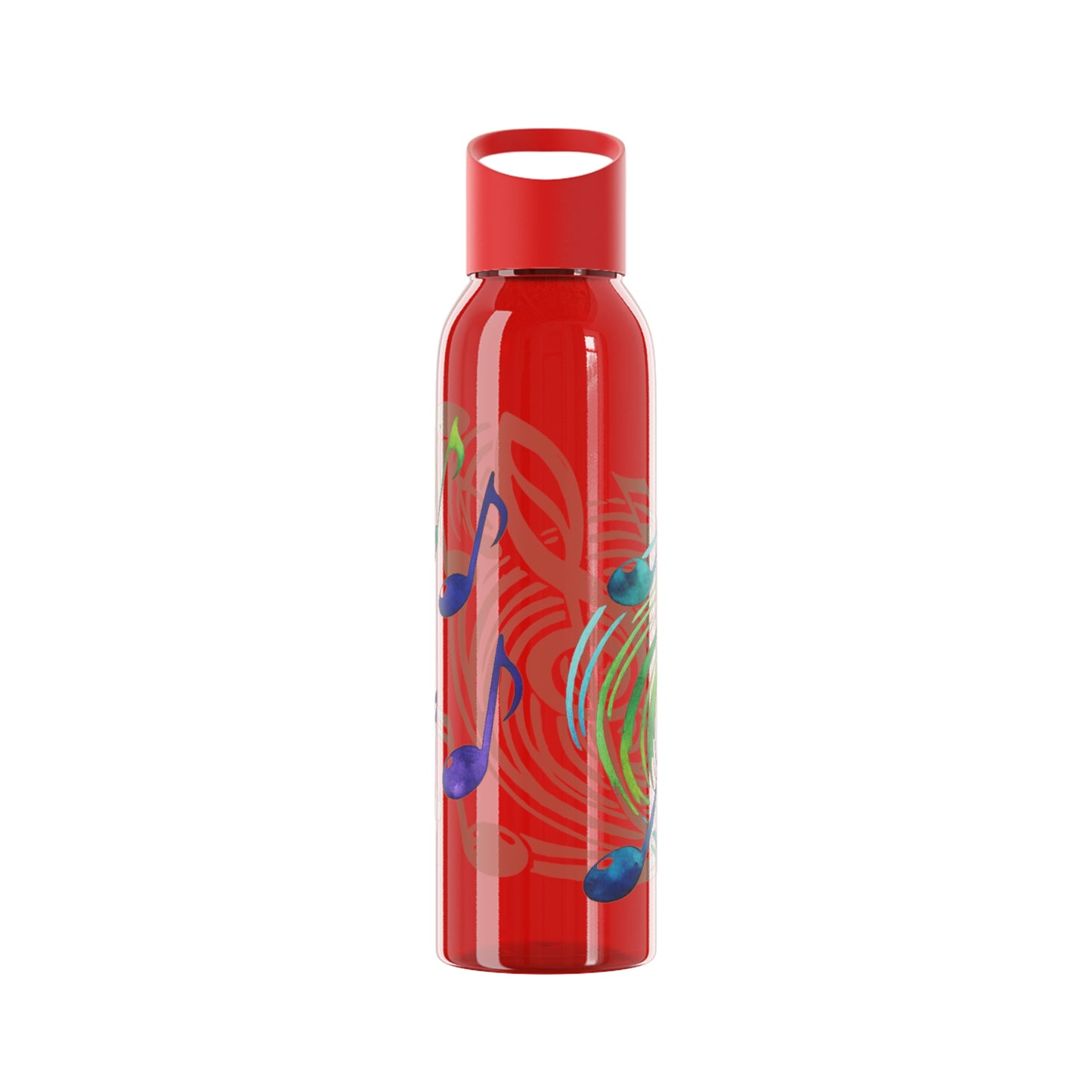 Musical Notes Plastic Water Bottle | Reusable Water Bottle | Music Lover Gift | Gift for Singers, Musicians & Music Fans | 20oz Clear Bottle