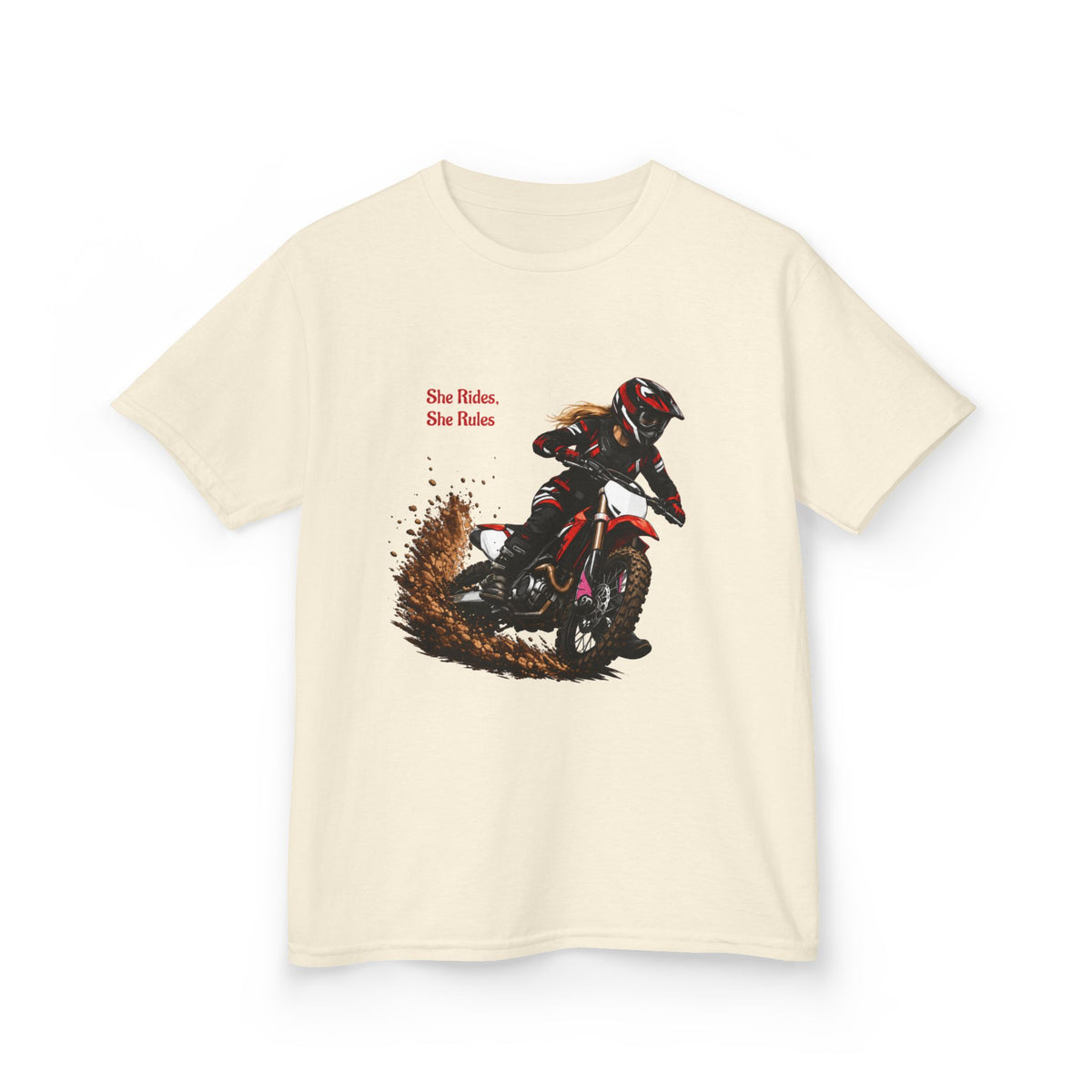 She Rides She Rules Youth T-Shirt – Girls Motocross Tee