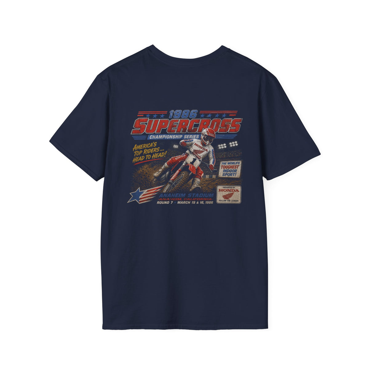 T-shirt de course de moto Supercross 1986