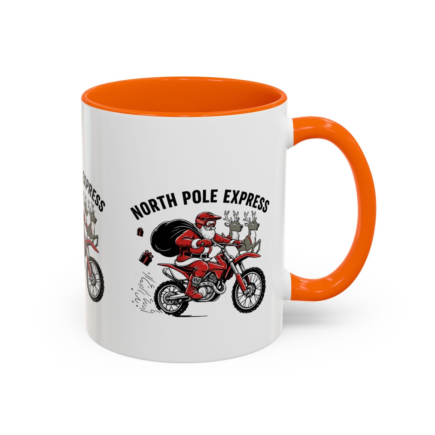 North Pole Express Motocross Santa Christmas Accent Mug