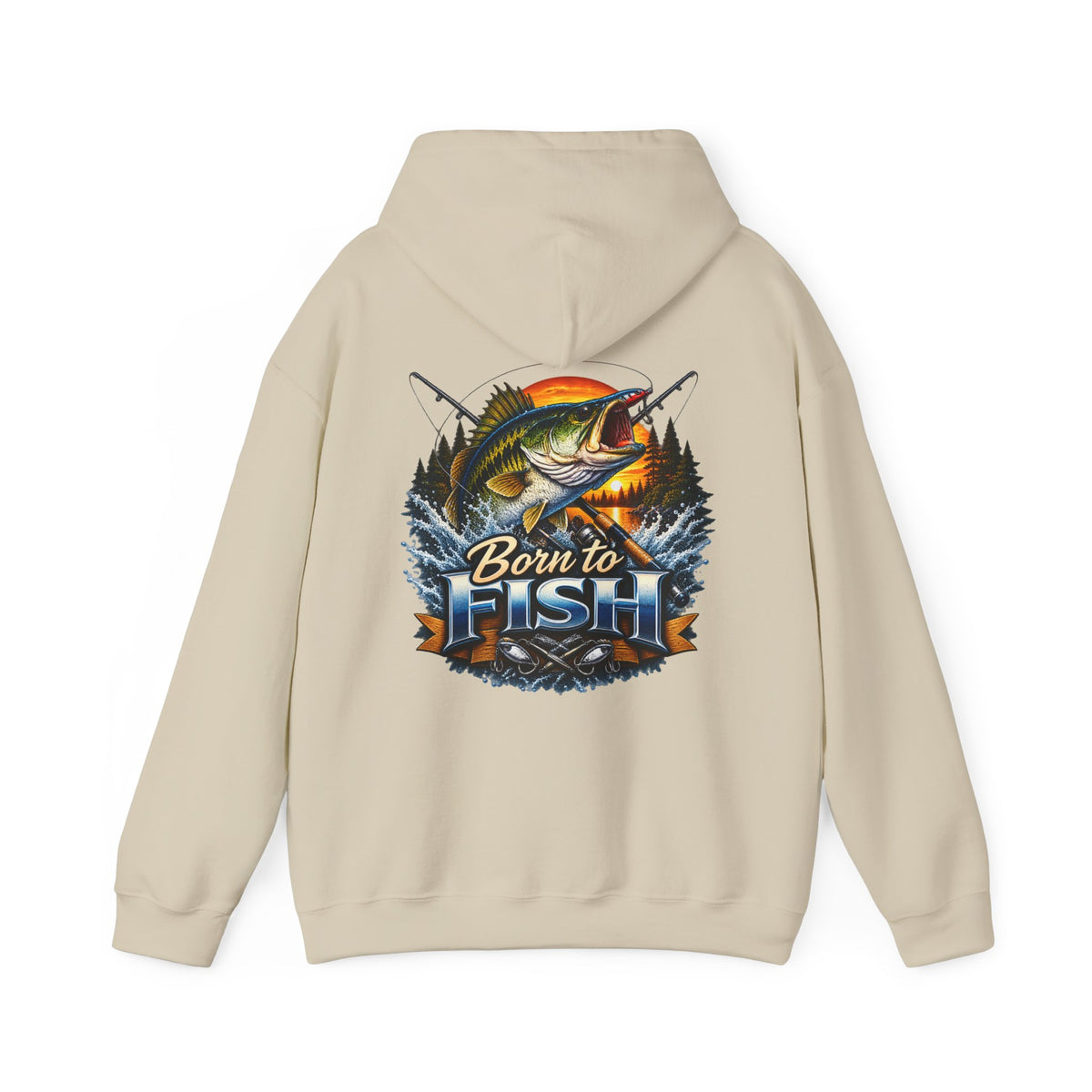 Born to Fish Back Print Hoodie – Fishing Graphic Hoodie