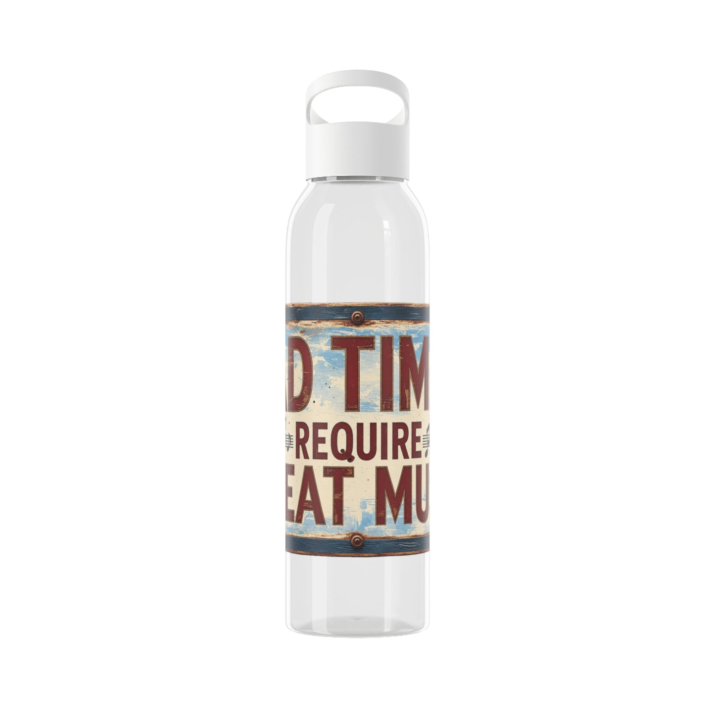Bad Times Require Great Music Water Bottle | Reusable Sports Bottle | Vintage Music Lover Drink Bottle | Wrap Around Graphic Bottle