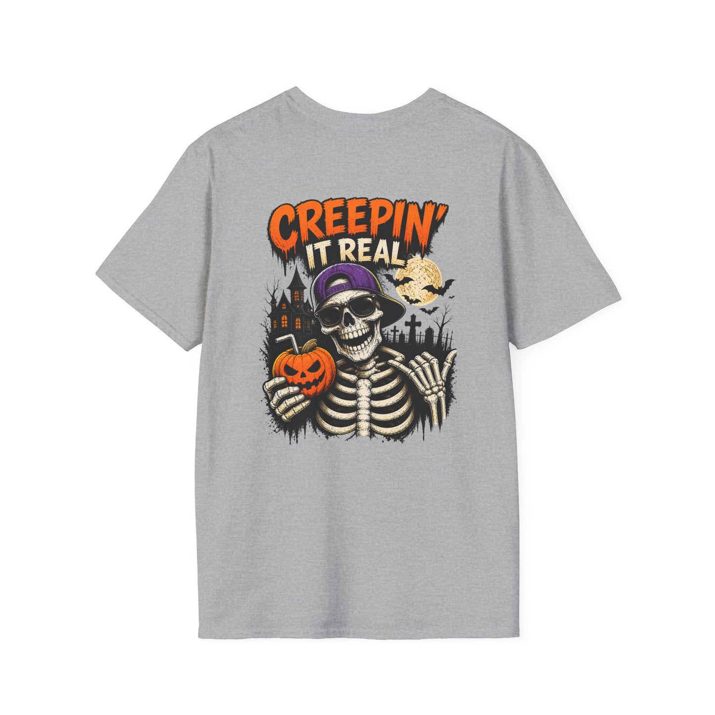 Creepin’ It Real Halloween T-Shirt – Skeleton Graphic Tee