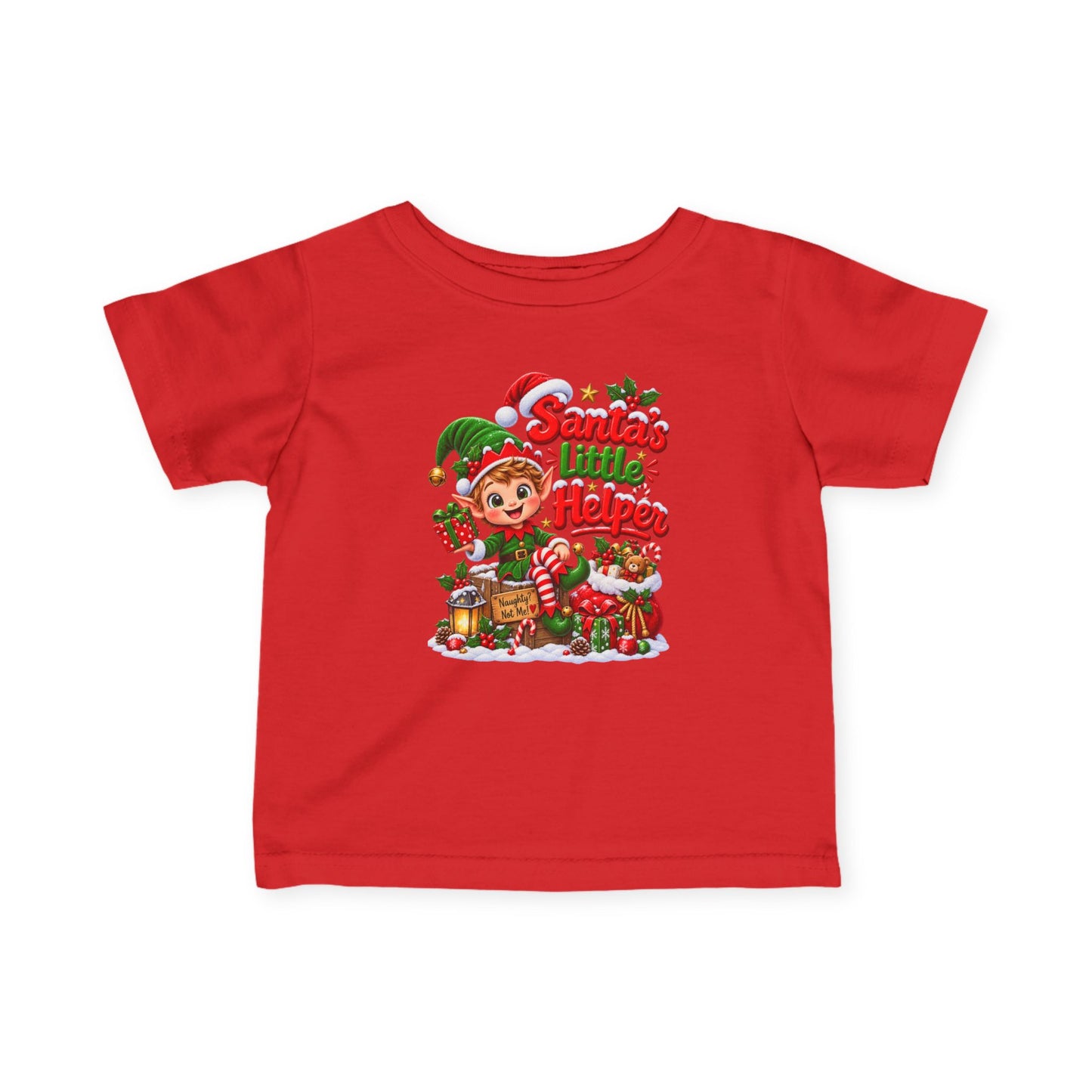 Santa’s Little Helper Infant Christmas T-Shirt – Elf Tee