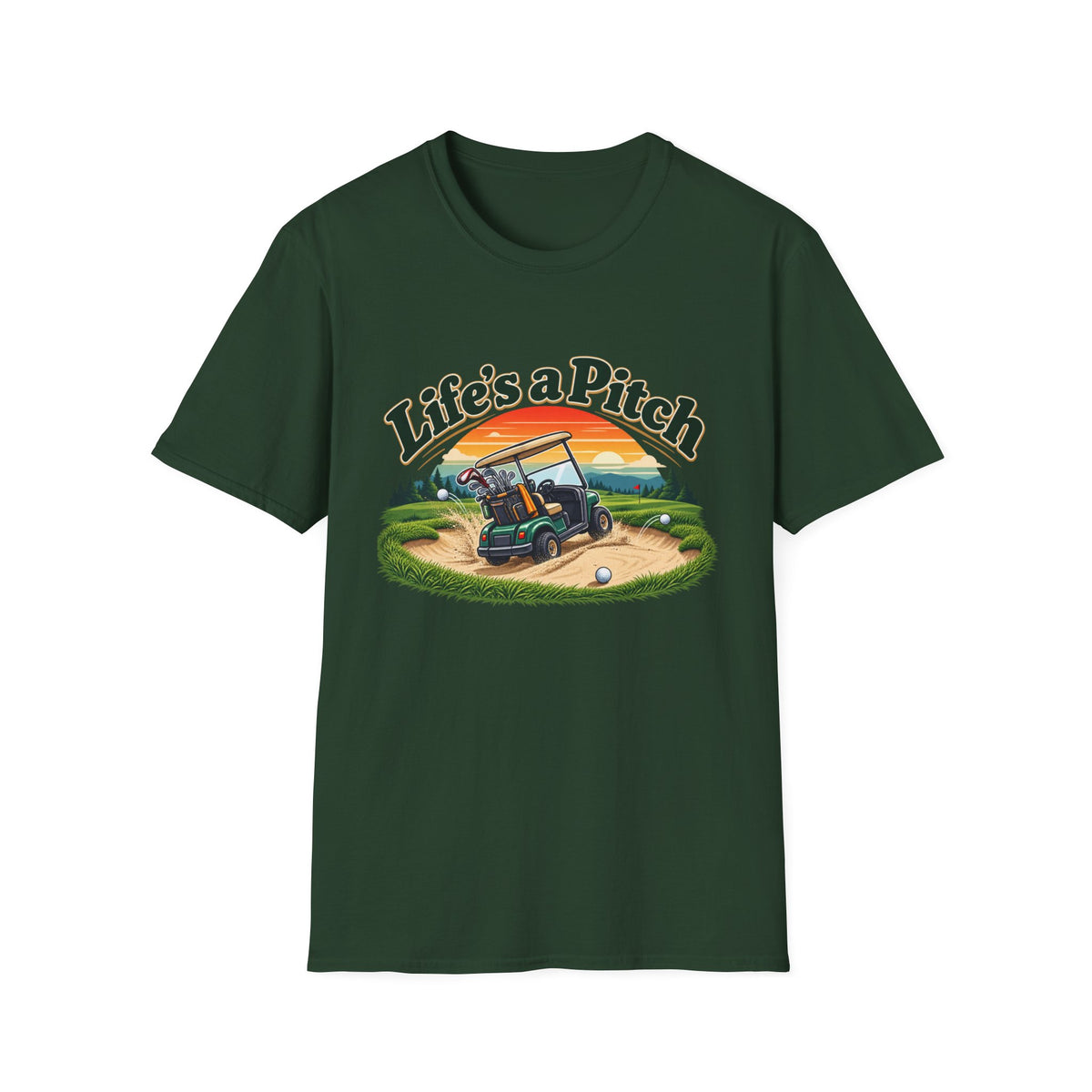 Life’s a Pitch Golf T-Shirt – Funny Golf Cart Tee