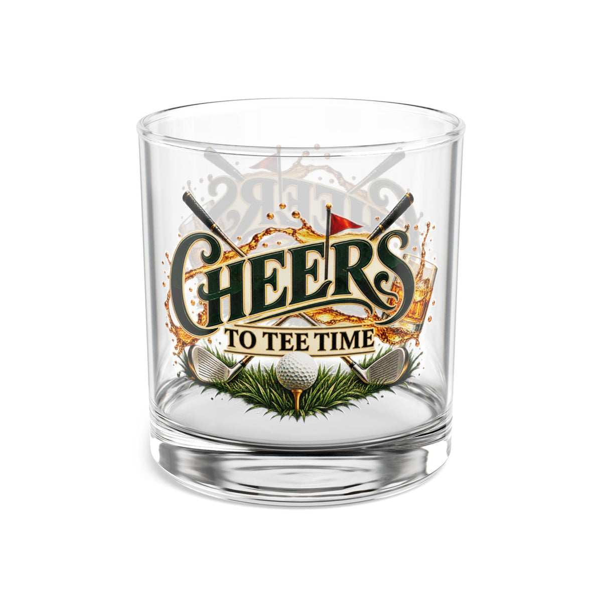 Cheers to Tee Time Golf Rocks Glass – Golfer-Trinkglas