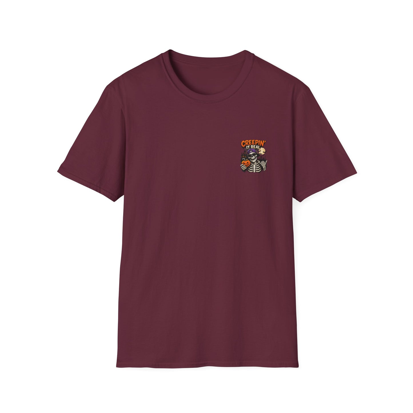 Creepin’ It Real Halloween T-Shirt – Skeleton Graphic Tee