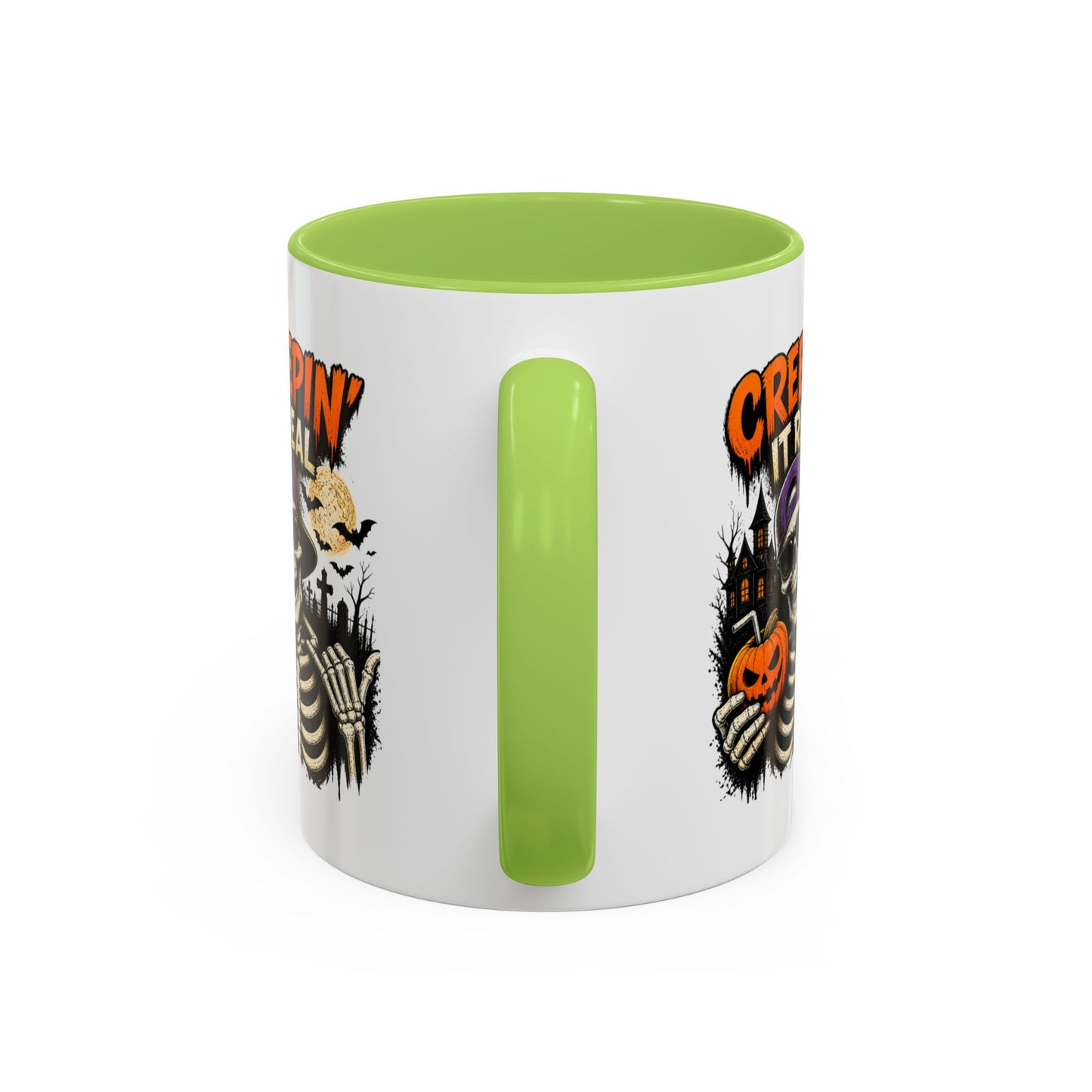 Creepin’ It Real Halloween Accent Mug – Skeleton Coffee Mug