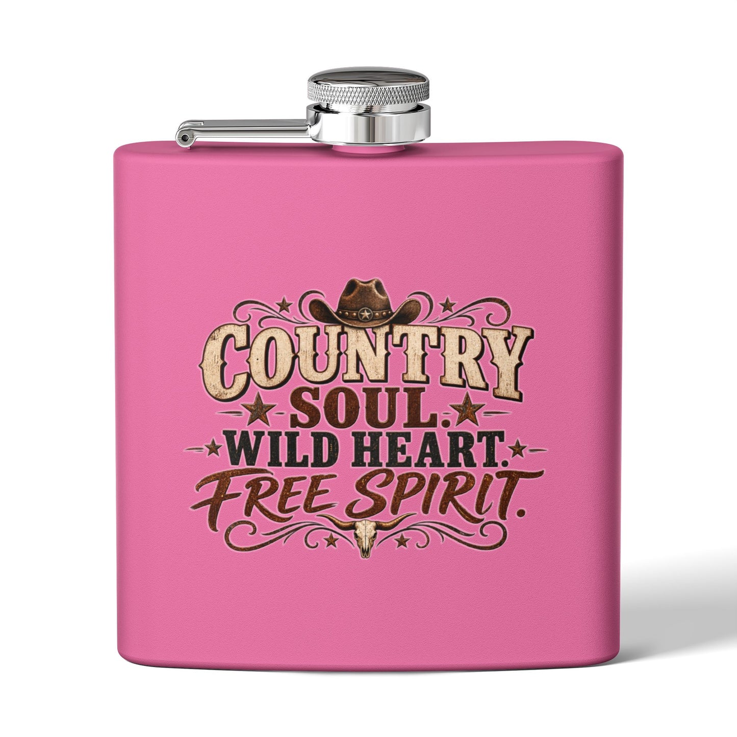 Country Soul Wild Heart Free Spirit Hip Flask