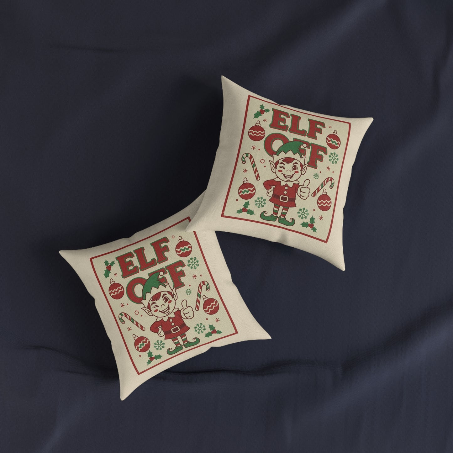 Elf Off Christmas Cushion – Funny Retro Festive Pillow
