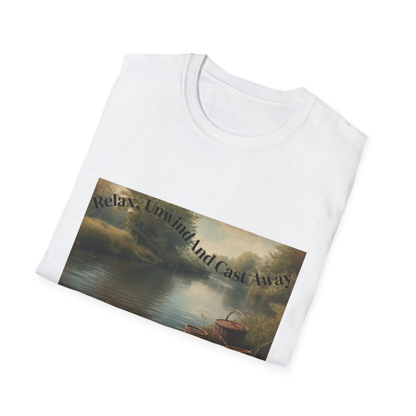 Relax, Unwind, and Cast Away Unisex T-Shirt - Perfect for Nature and Angling Enthusiasts, Gifts for Friends, Casual Wear, Outdoor Adventures
