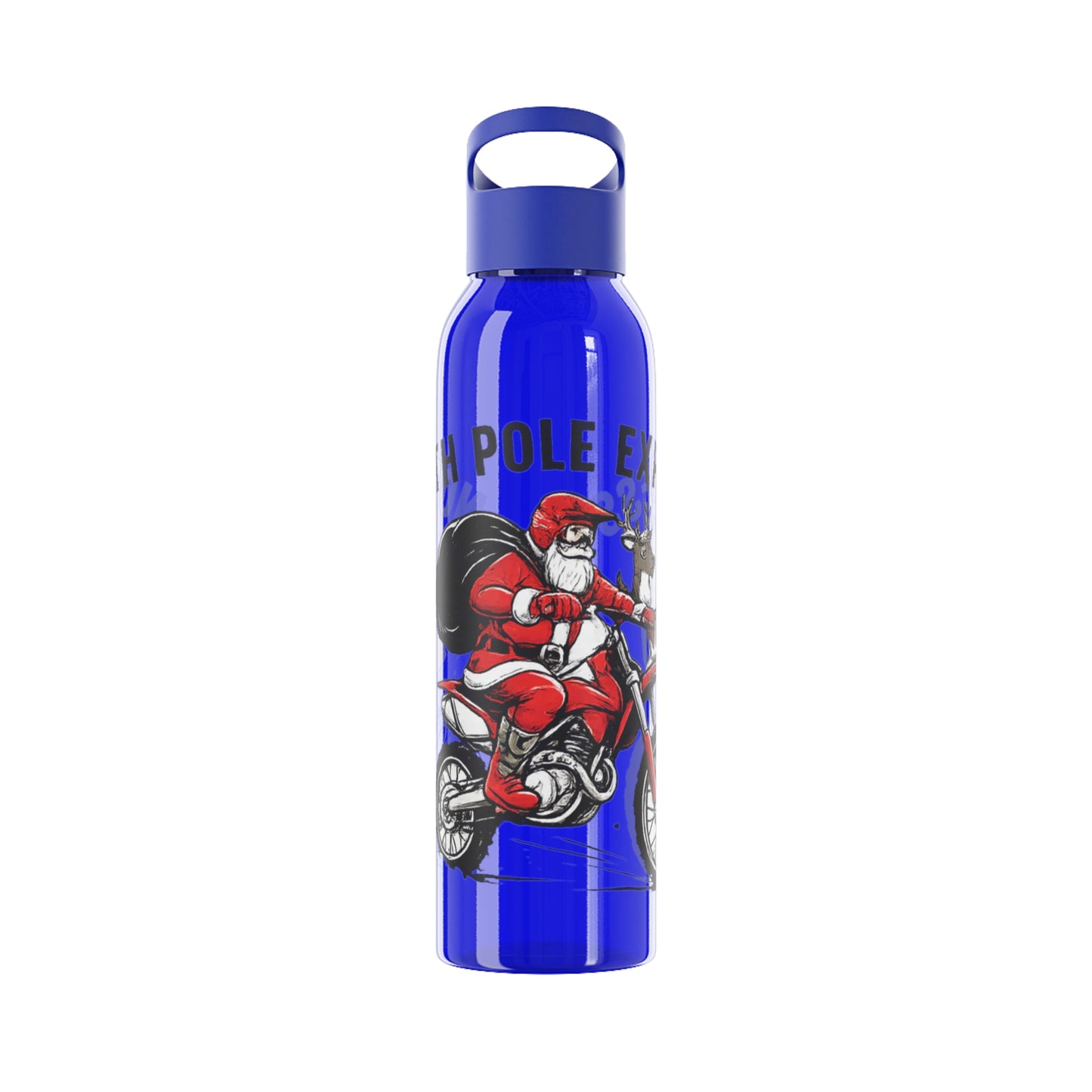 North Pole Express Motocross Christmas Water Bottle