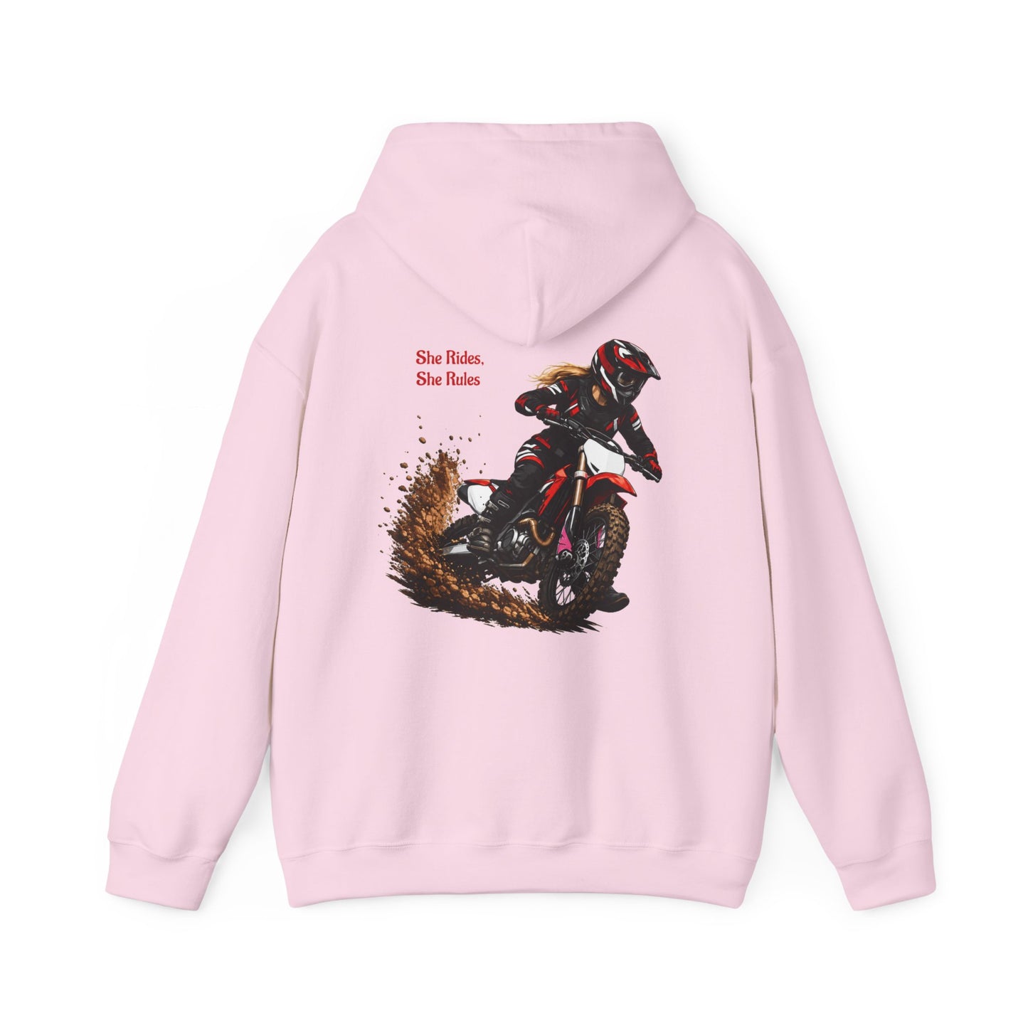 She Rides She Rules Motocross Hoodie — Dirt Bike Racing Sweatshirt for Riders