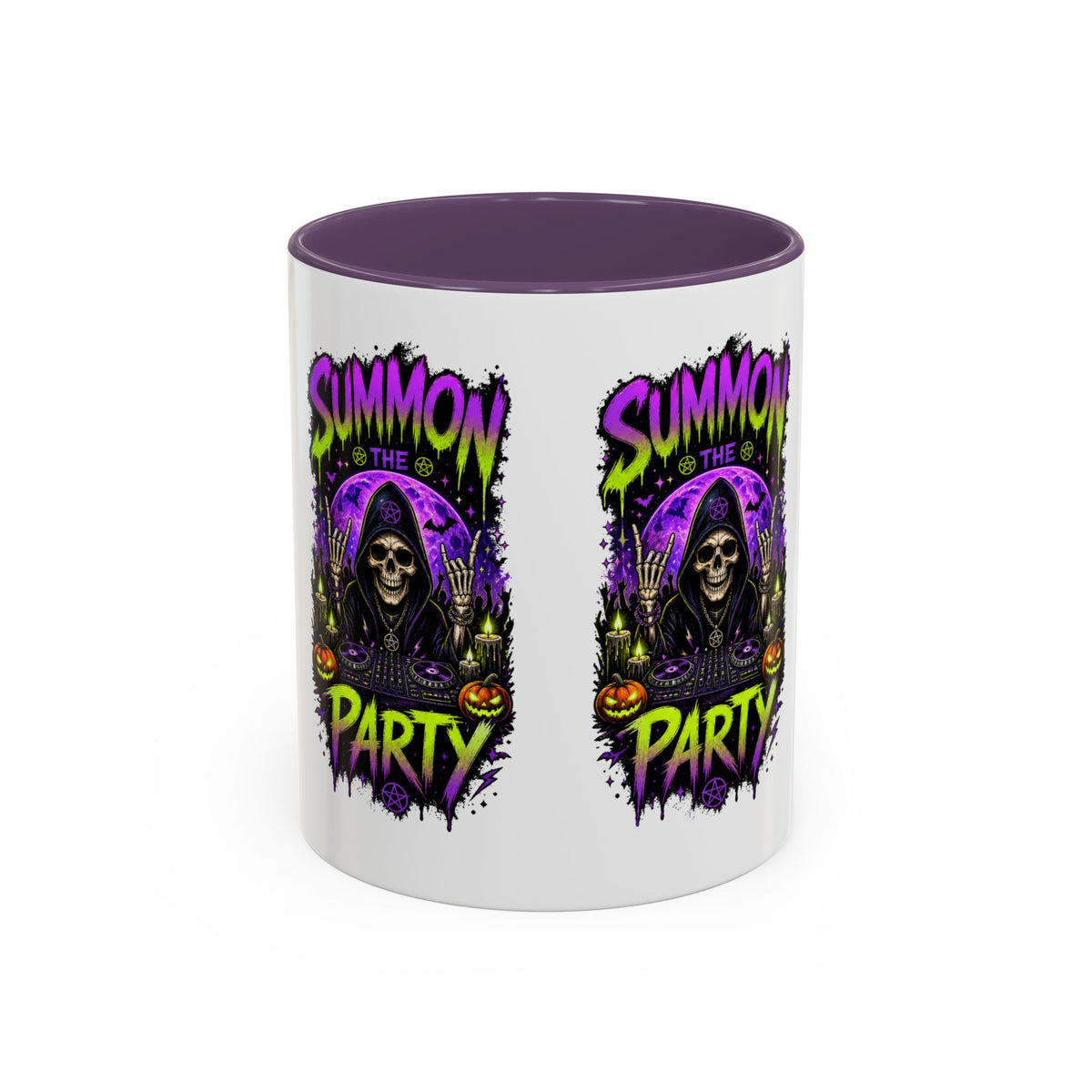 Summon the Party Halloween Accent Mug – Skeleton DJ Mug