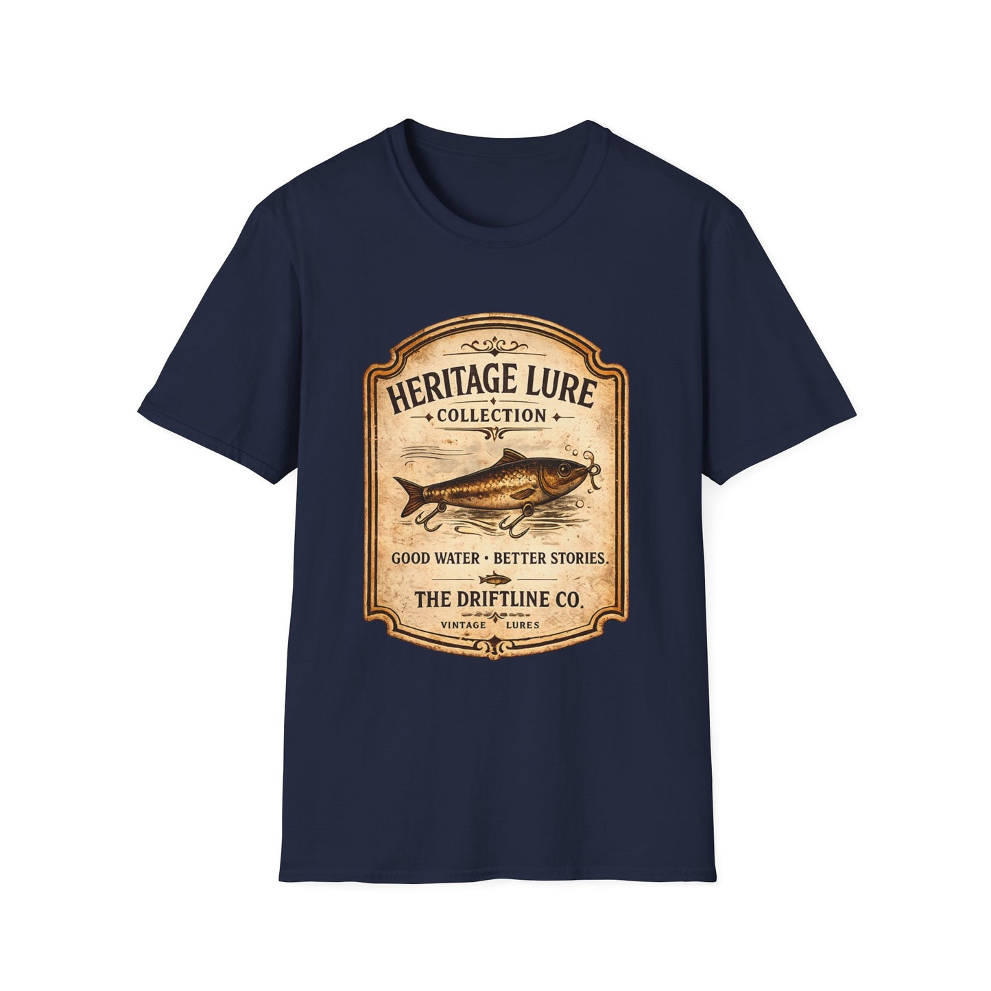 Heritage Lure Collection Fishing T-Shirt | Vintage Angler Tee | The Driftline Company