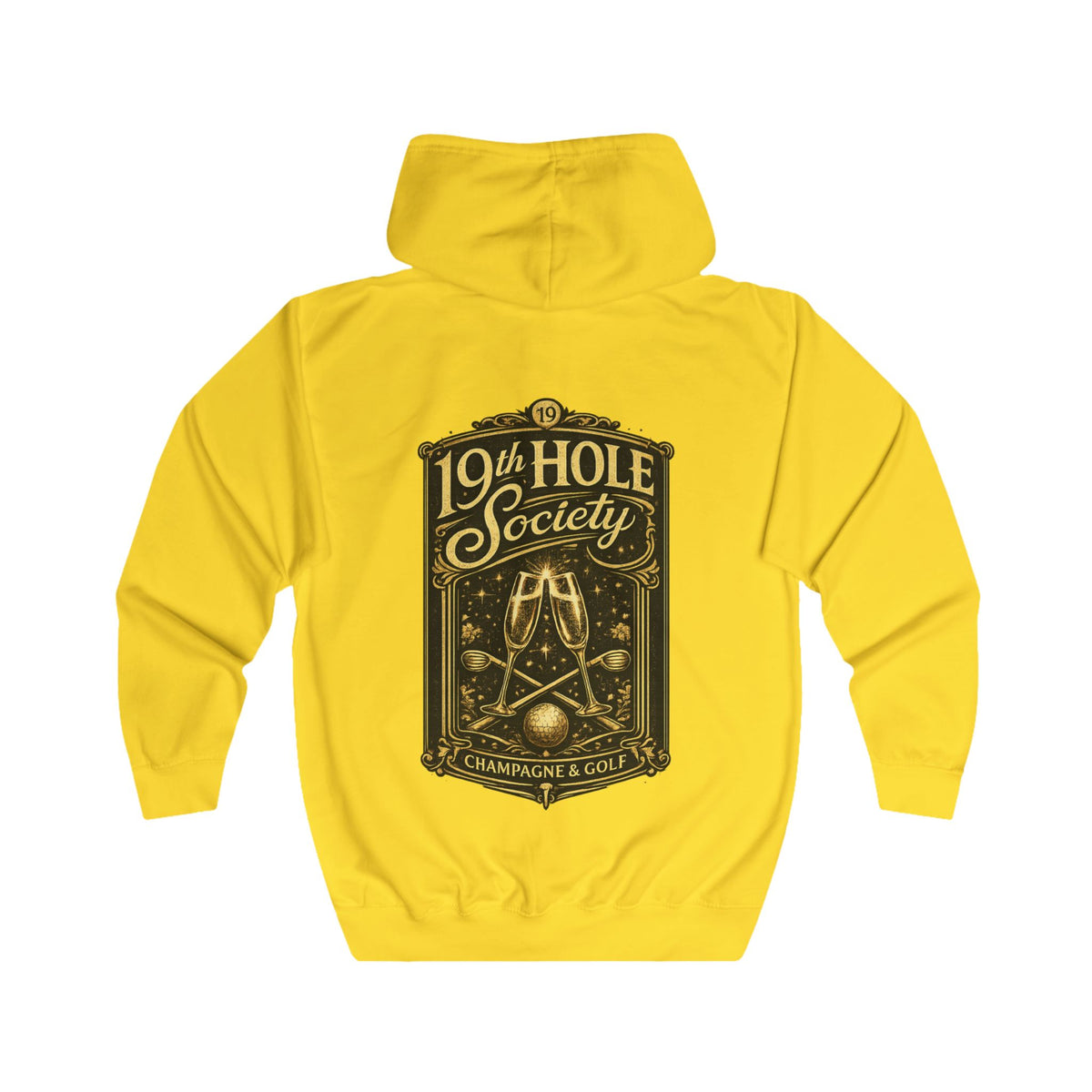 19th Hole Society Champagne and Golf Zip Hoodie