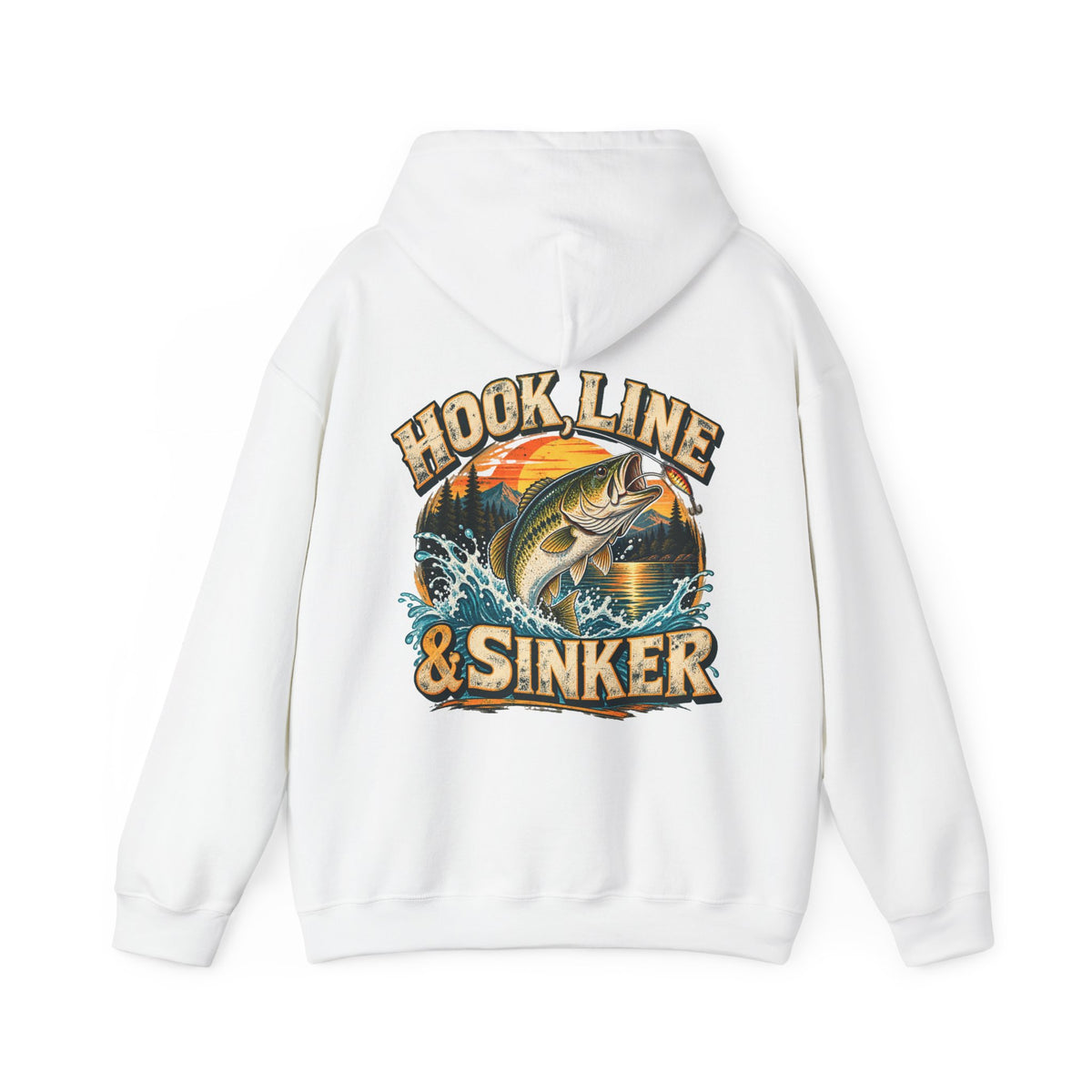Hook, Line & Sinker Back Print Hoodie – Vintage Fishing Hoodie