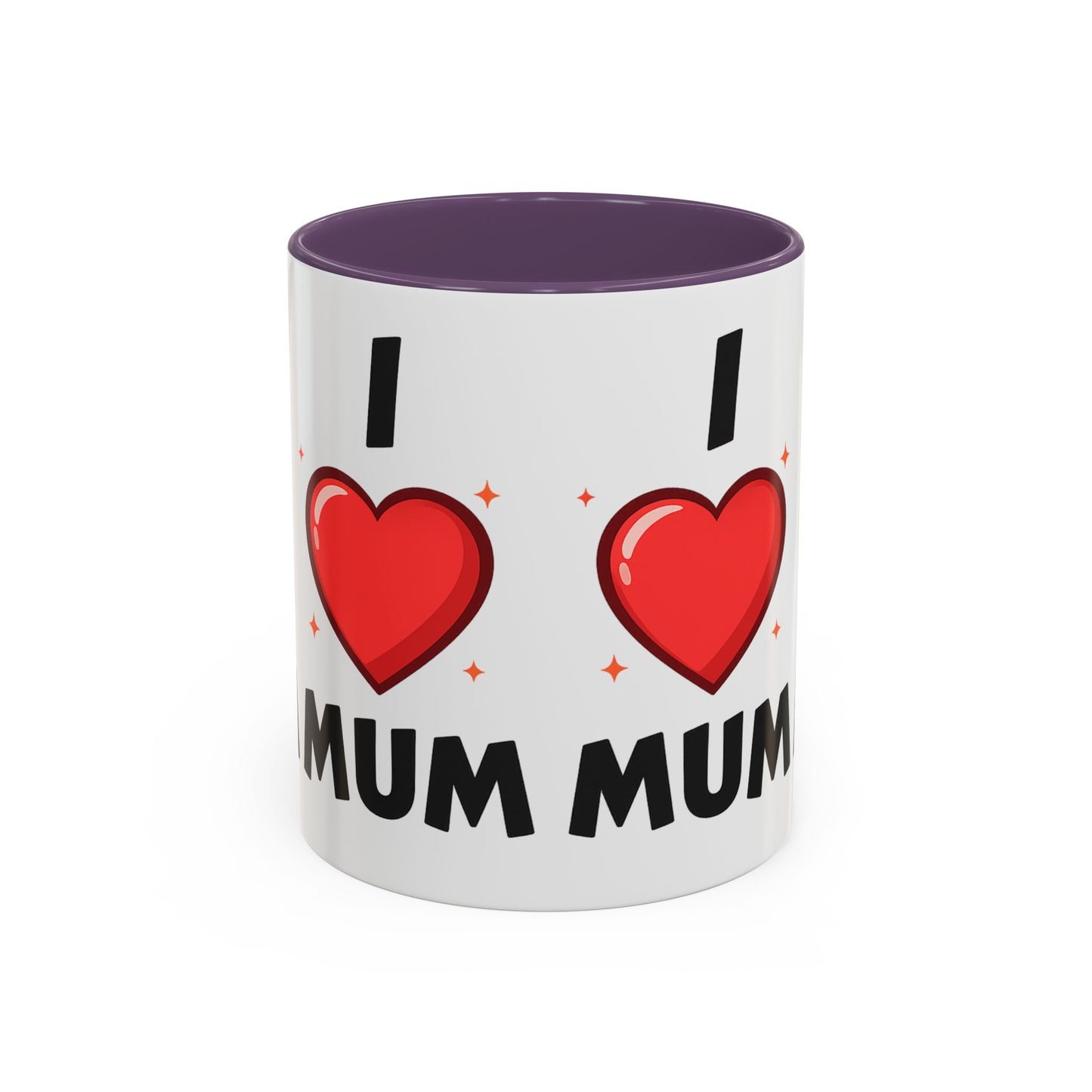 I Love Mum Accent Mug | Mother's Day Coffee Mug | Tea Mug Gift for Mum | Red Ceramic Mug | Gifts & Lifestyle