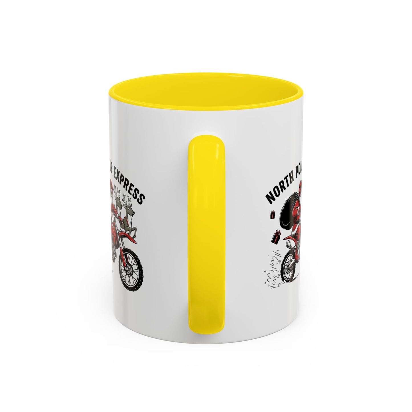North Pole Express Motocross Santa Christmas Accent Mug