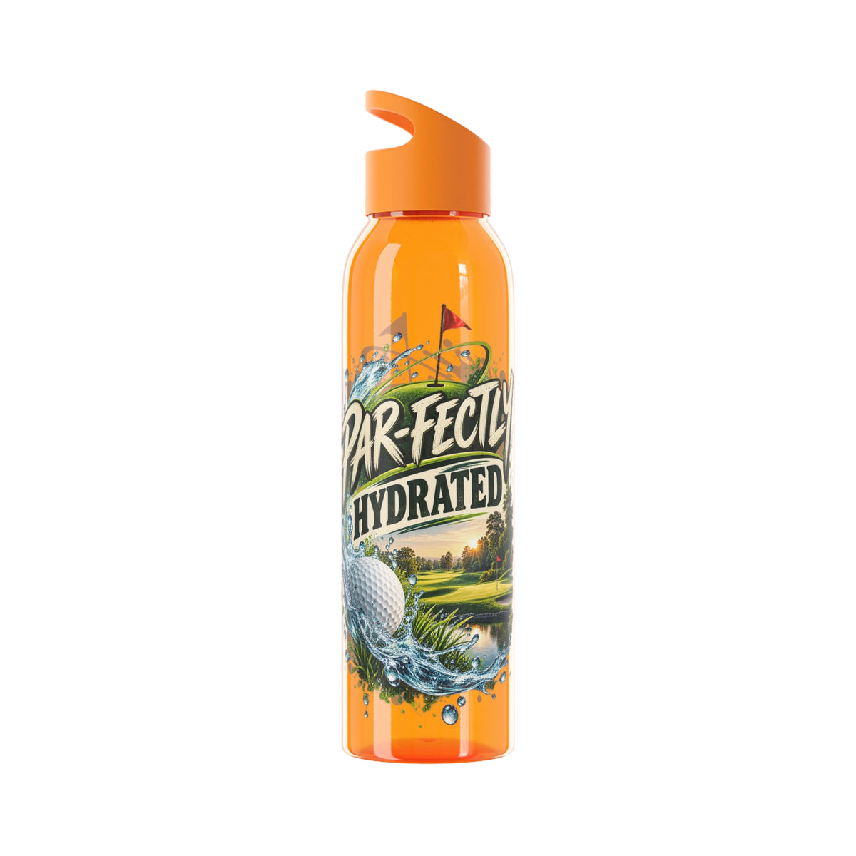 Bouteille d'eau de golf parfaitement hydratée Motif scène de golf dans une gamme de couleurs