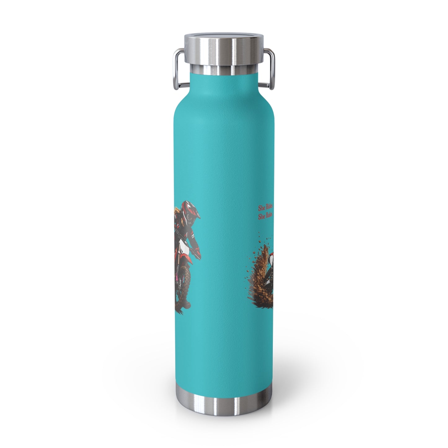 She Rides She Rules Motocross Insulated Flask