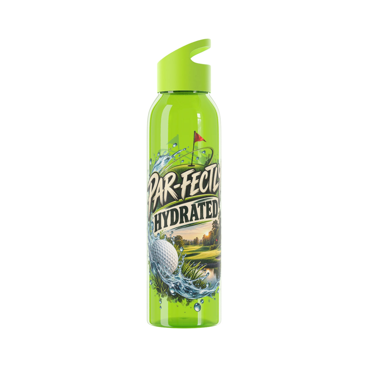 Bouteille d'eau de golf parfaitement hydratée Motif scène de golf dans une gamme de couleurs
