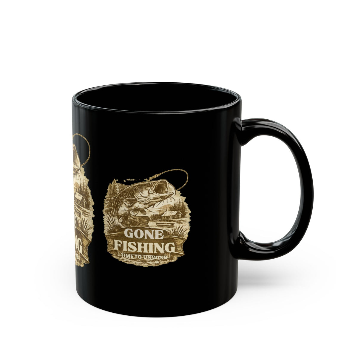 Gone Fishing Sepia Vintage Tasse