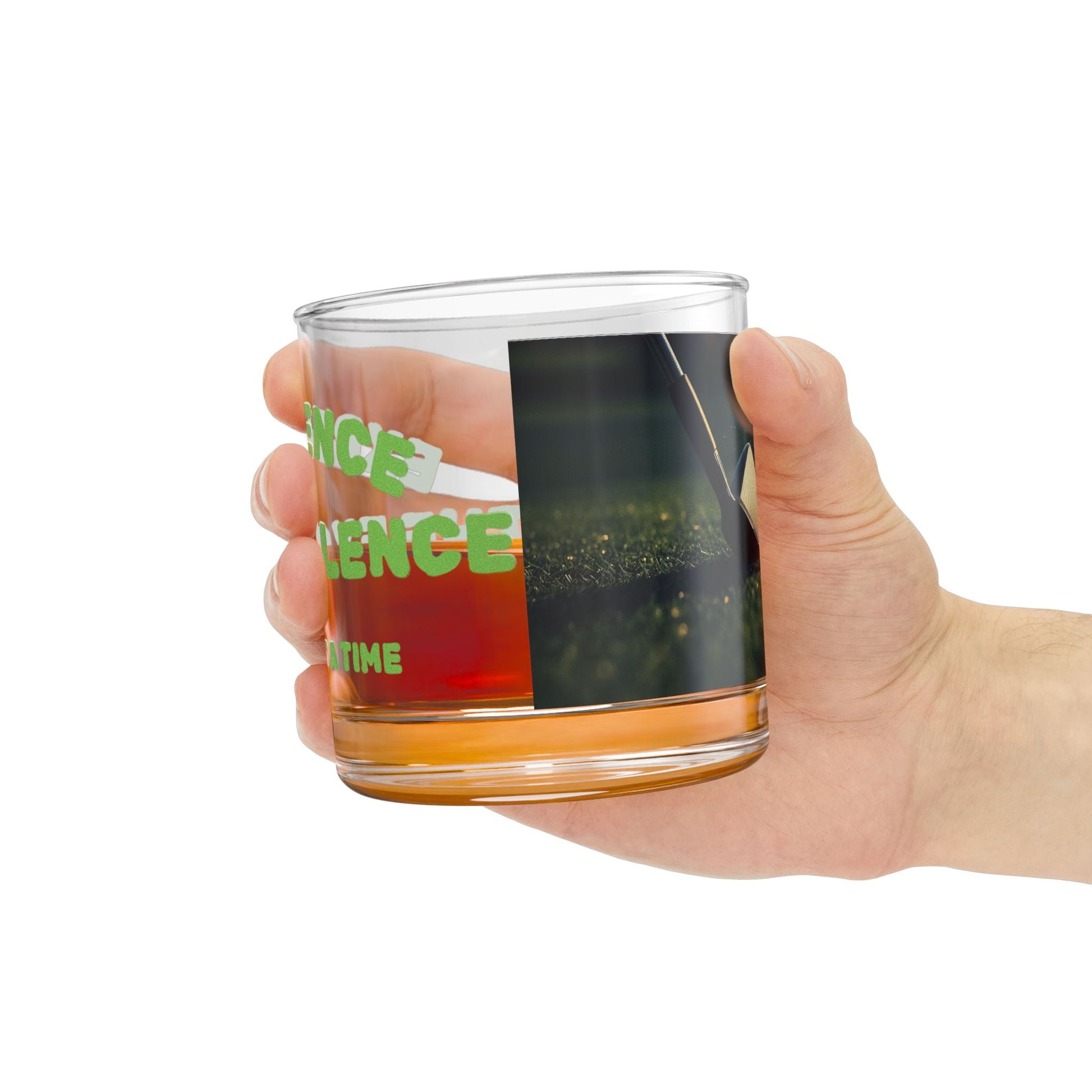 10oz Rocks Glass - Experience the Excellence, Golf Gifts, Sports Bar Decor, Unique Drinks Glass, Ideal Gift - SJM Print Store